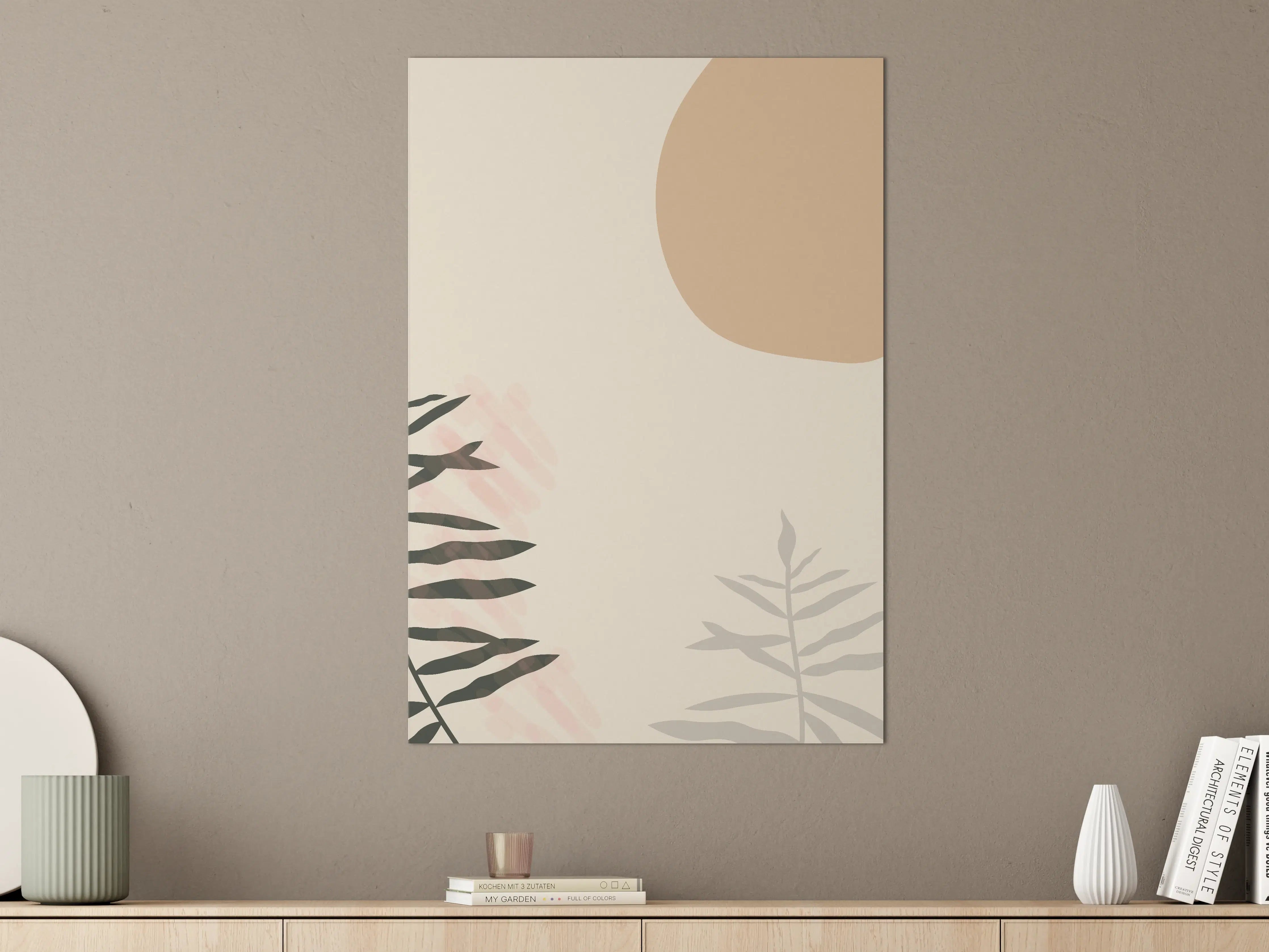 Große Wandbilder - Minimalistische Naturgestaltung in Erd- und Beigetönen