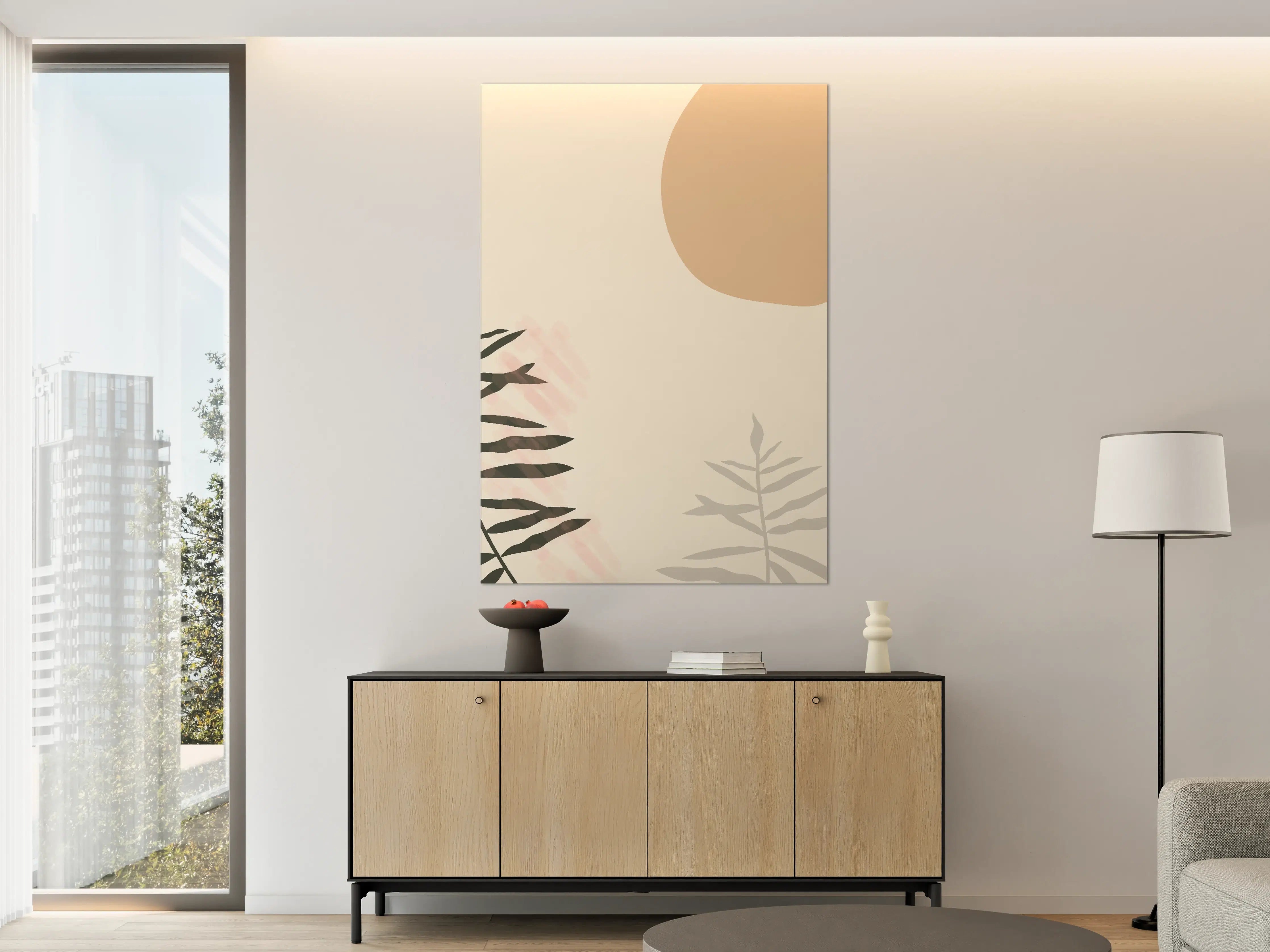 Große Wandbilder - Minimalistische Naturgestaltung in Erd- und Beigetönen