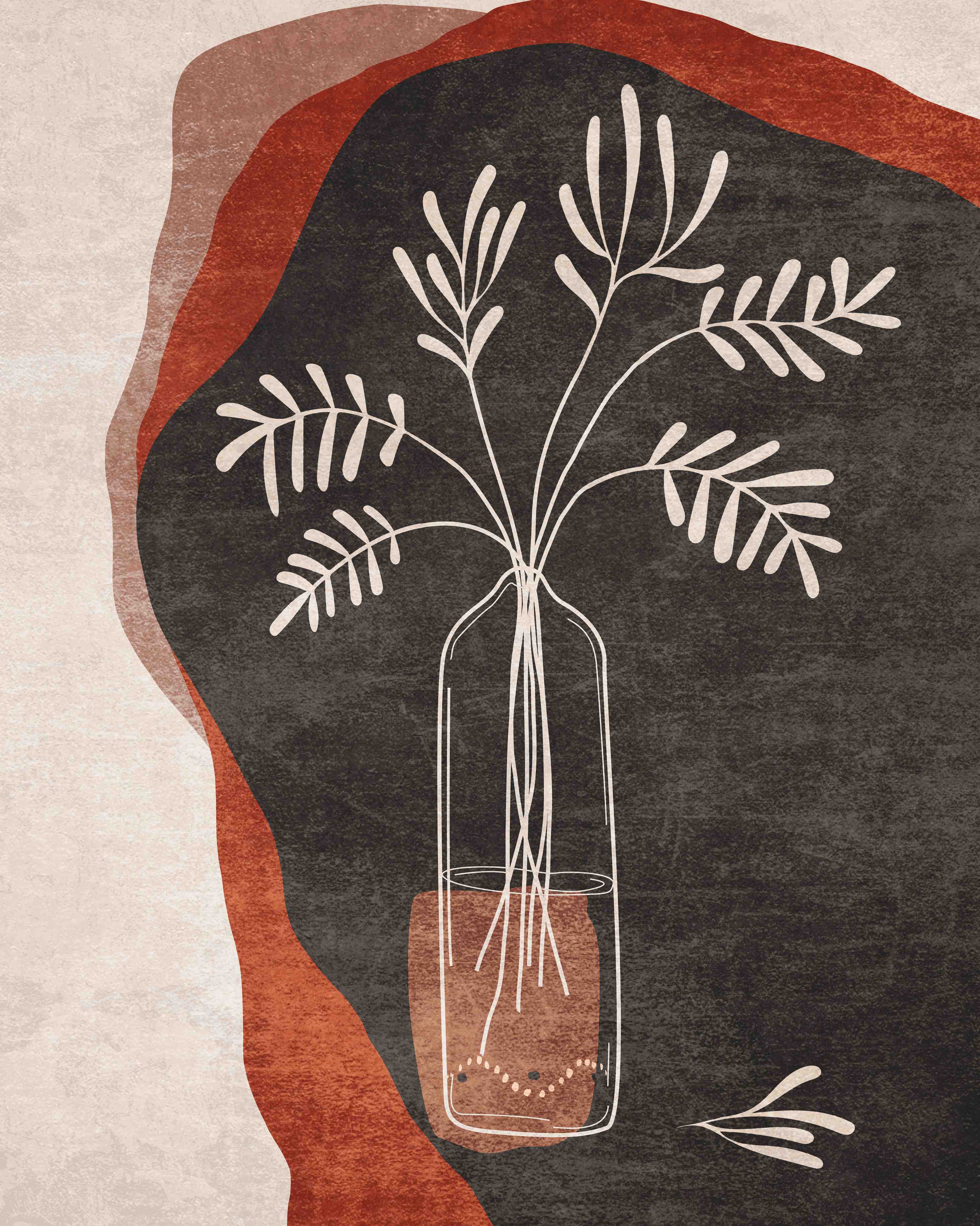 Große Wandbilder-Minimalistische Pflanze in Vase