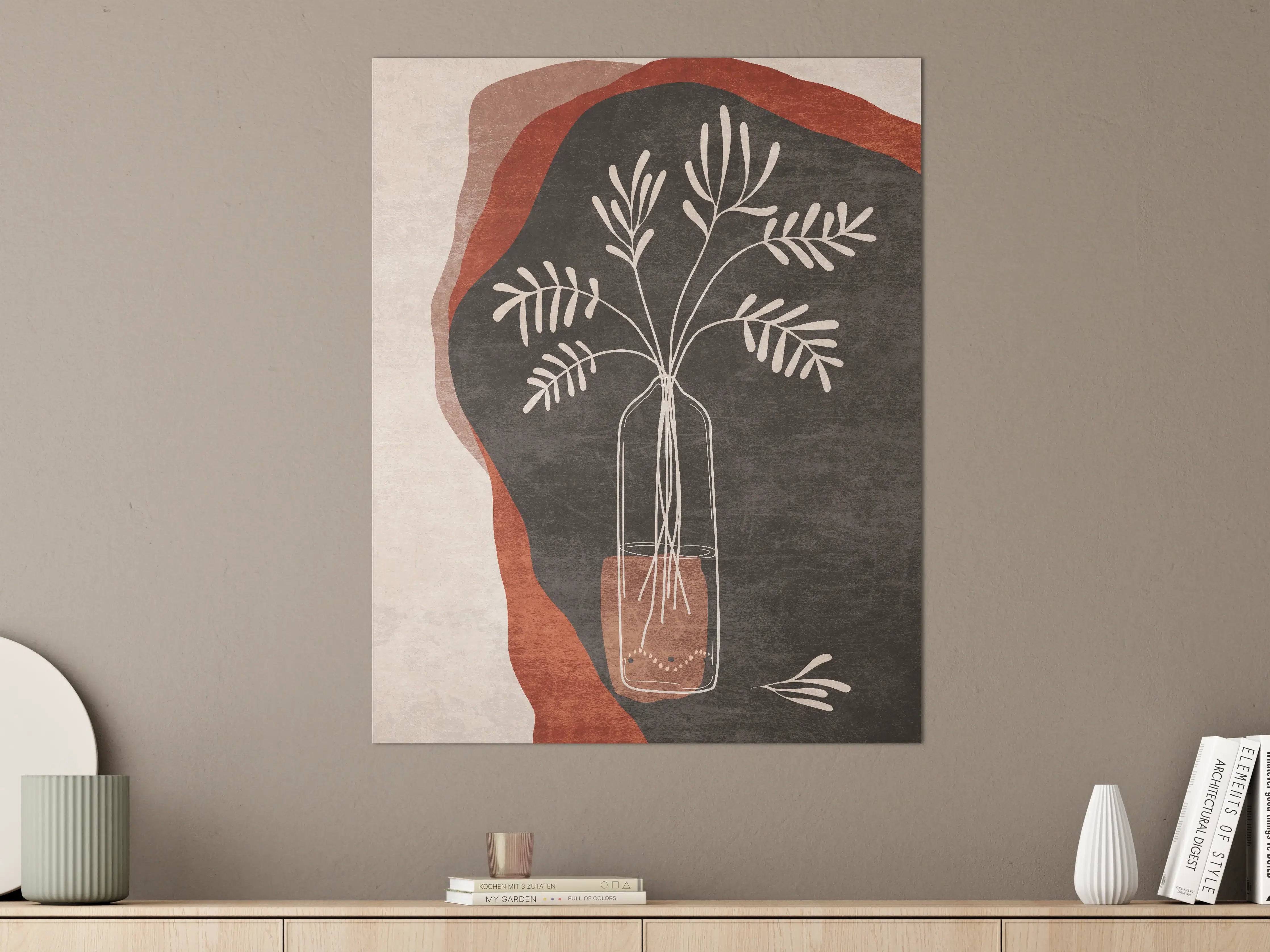 Große Wandbilder - Minimalistische Pflanze in Vase