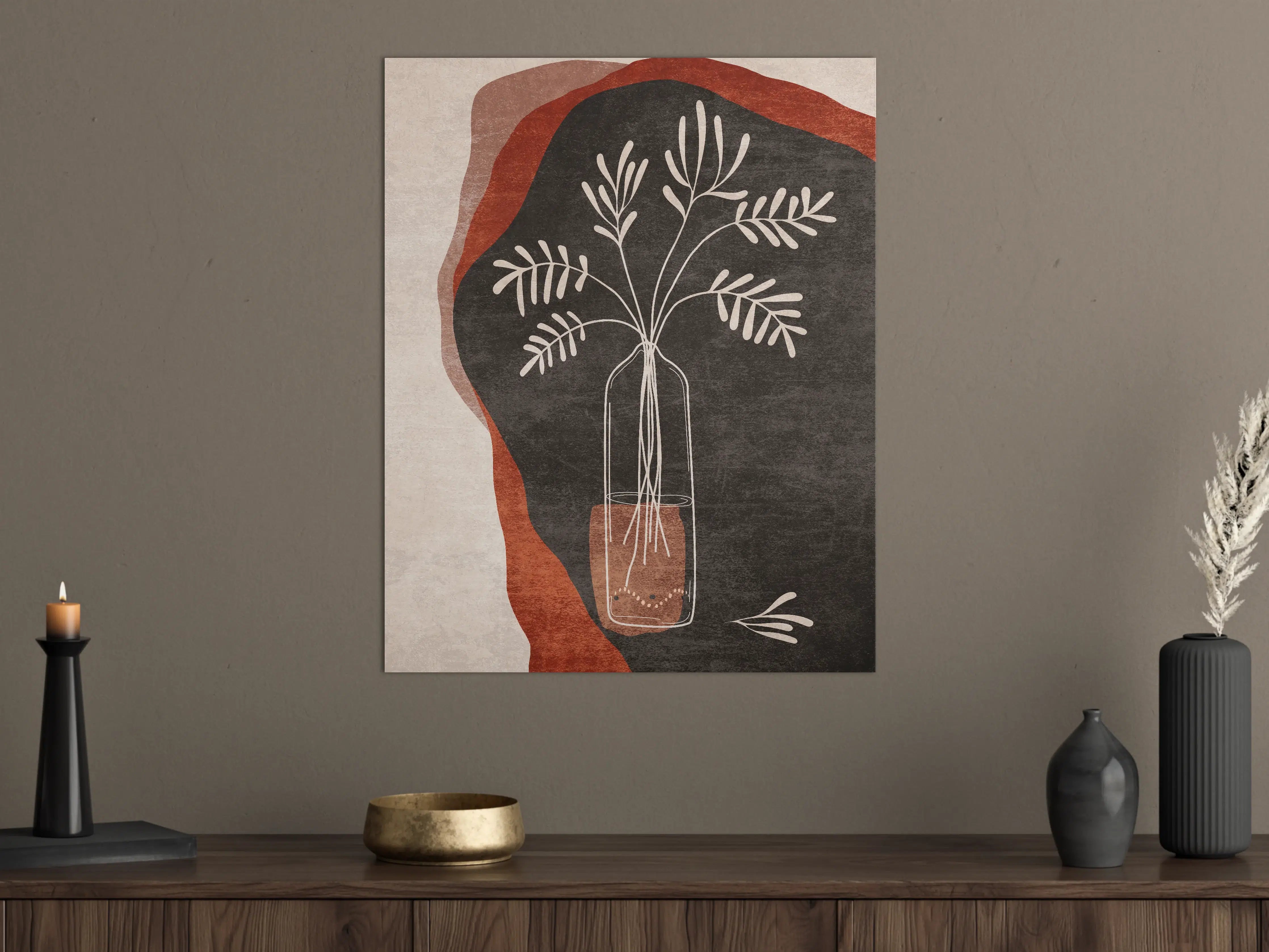 Große Wandbilder - Minimalistische Pflanze in Vase