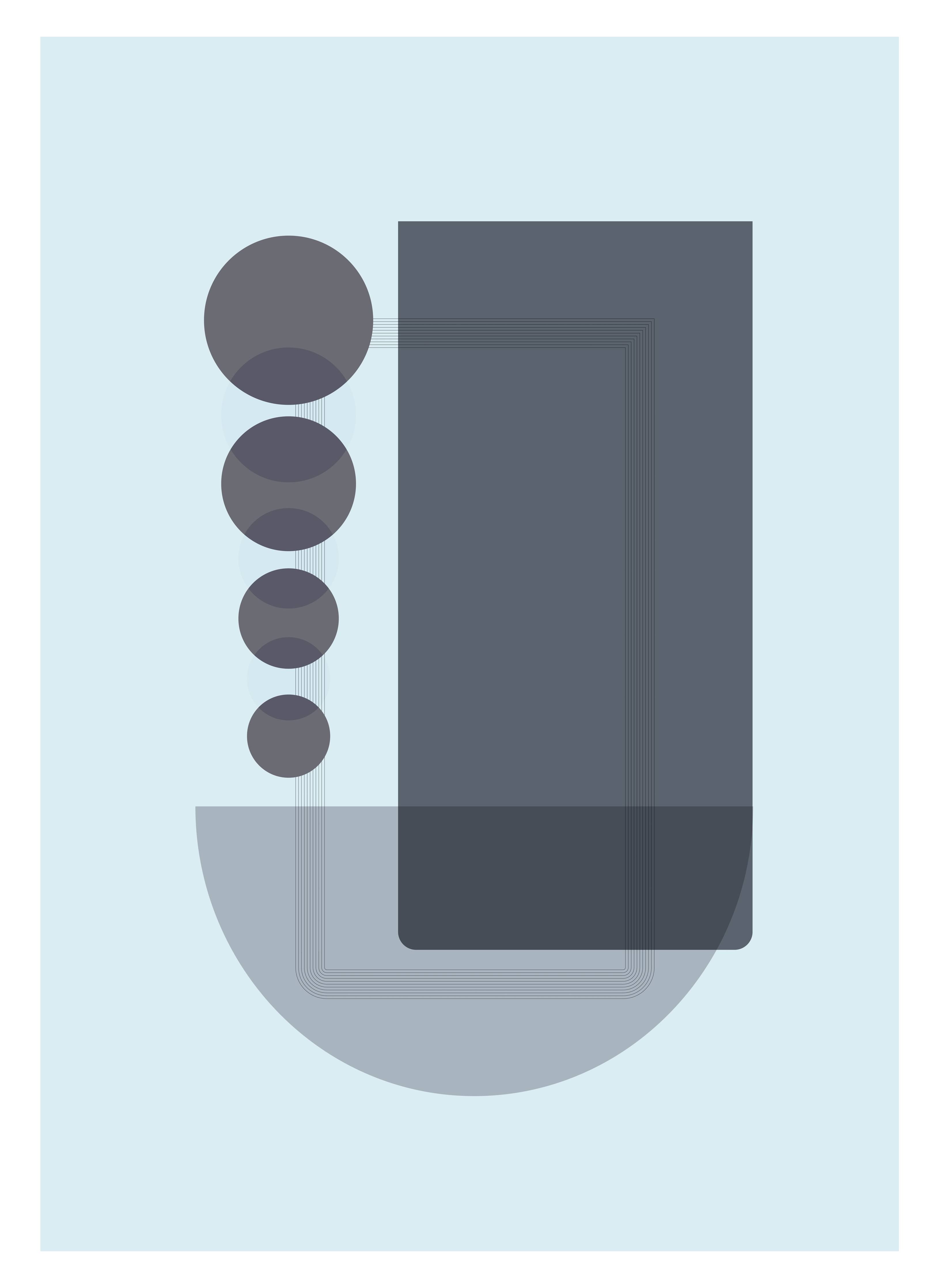 Große Wandbilder-Minimalistische Smartphone-Darstellung in Blau