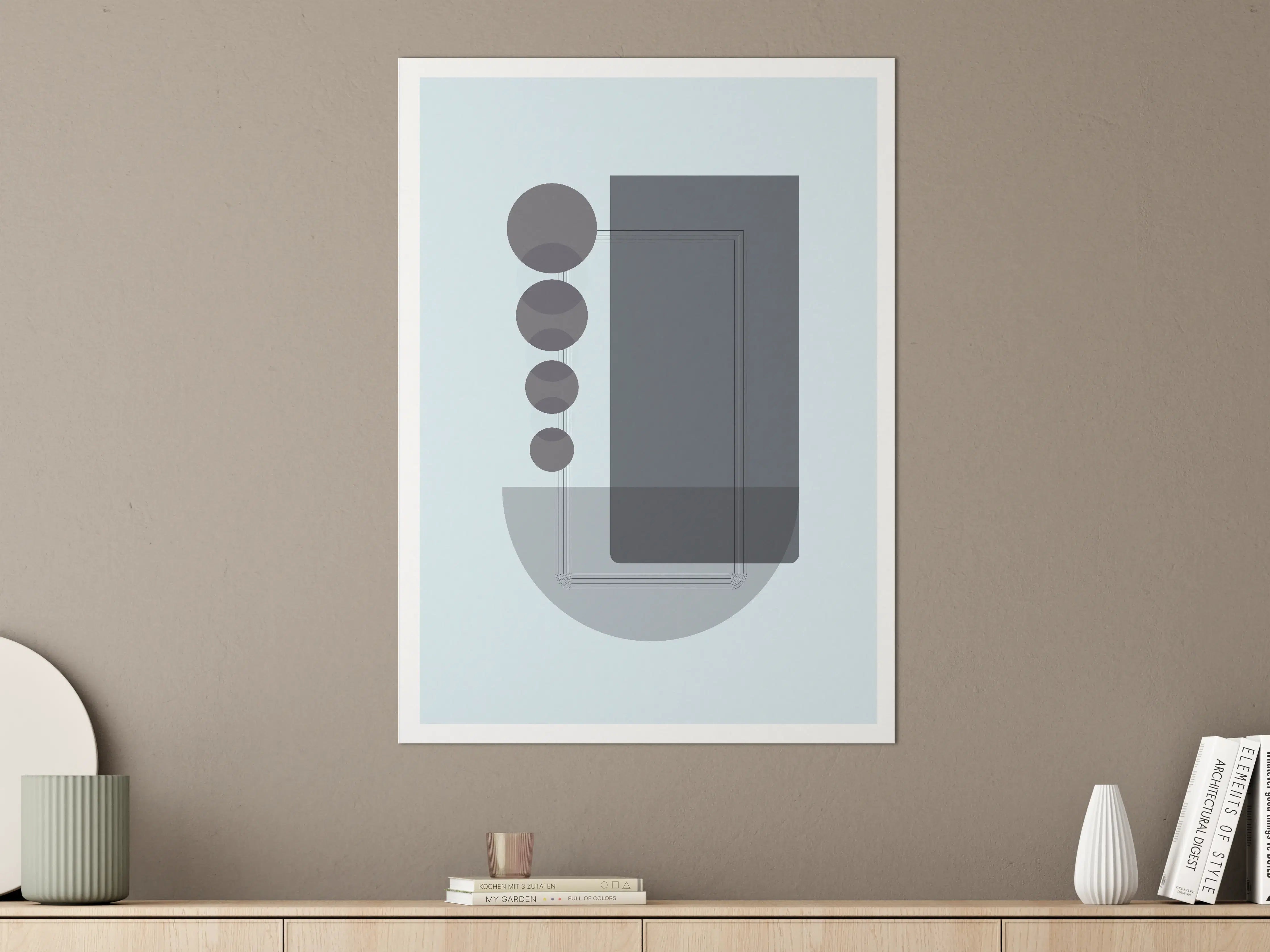 Große Wandbilder - Minimalistische Smartphone-Darstellung in Blau