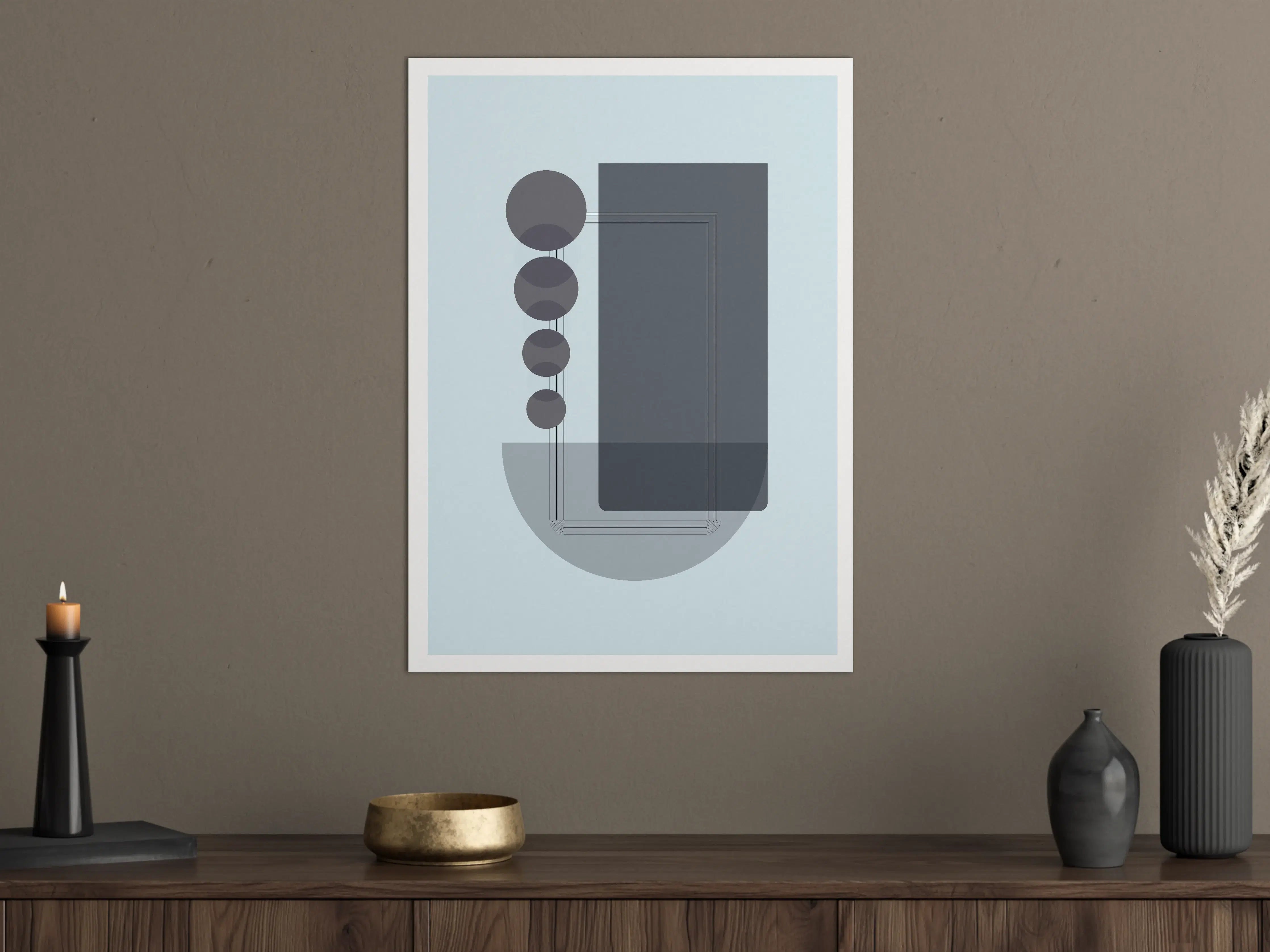 Große Wandbilder - Minimalistische Smartphone-Darstellung in Blau