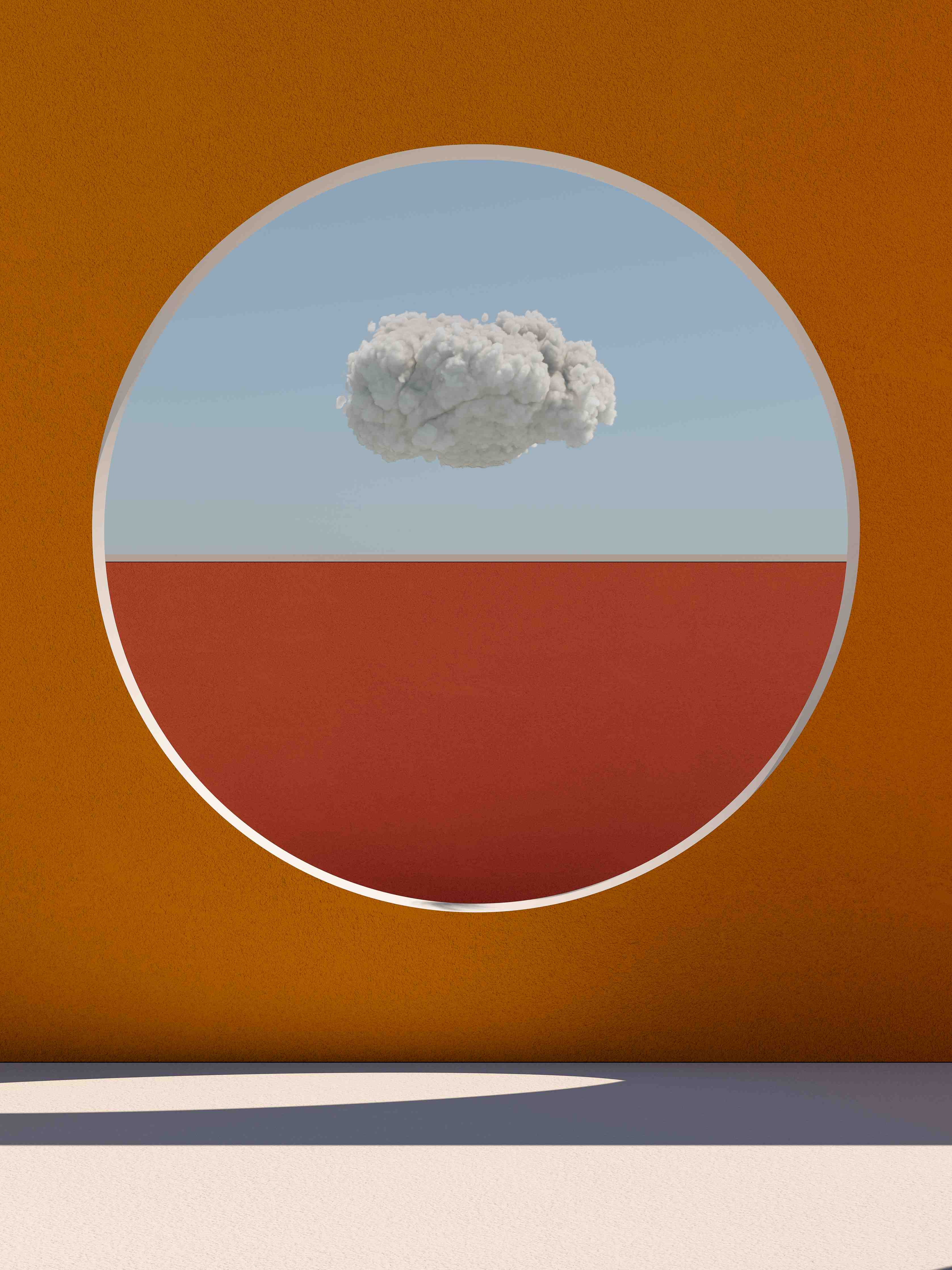 Große Wandbilder-Minimalistische Wolke im Fensterrahmen