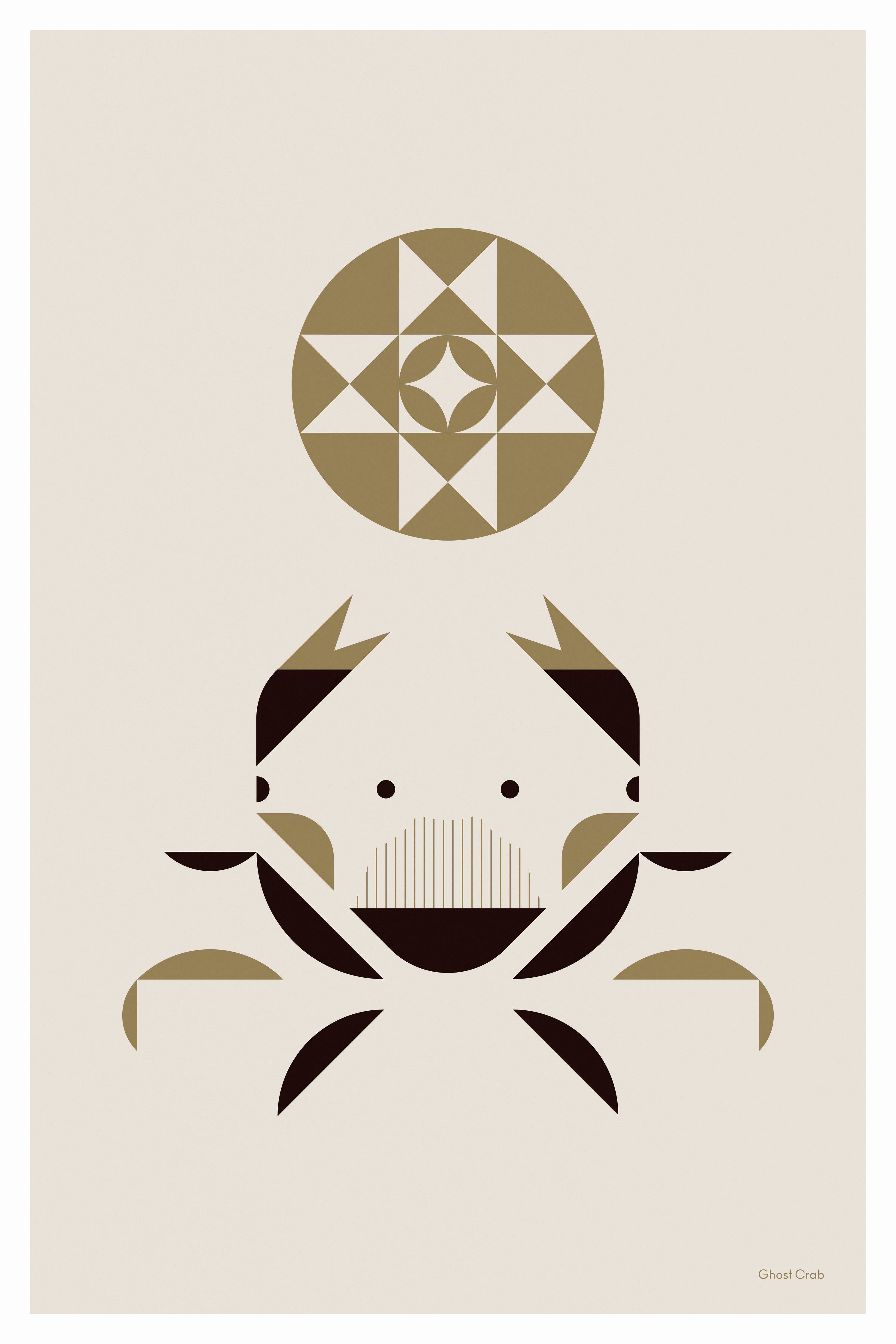 Große Wandbilder-Minimalistischer Krebs mit geometrischem Design