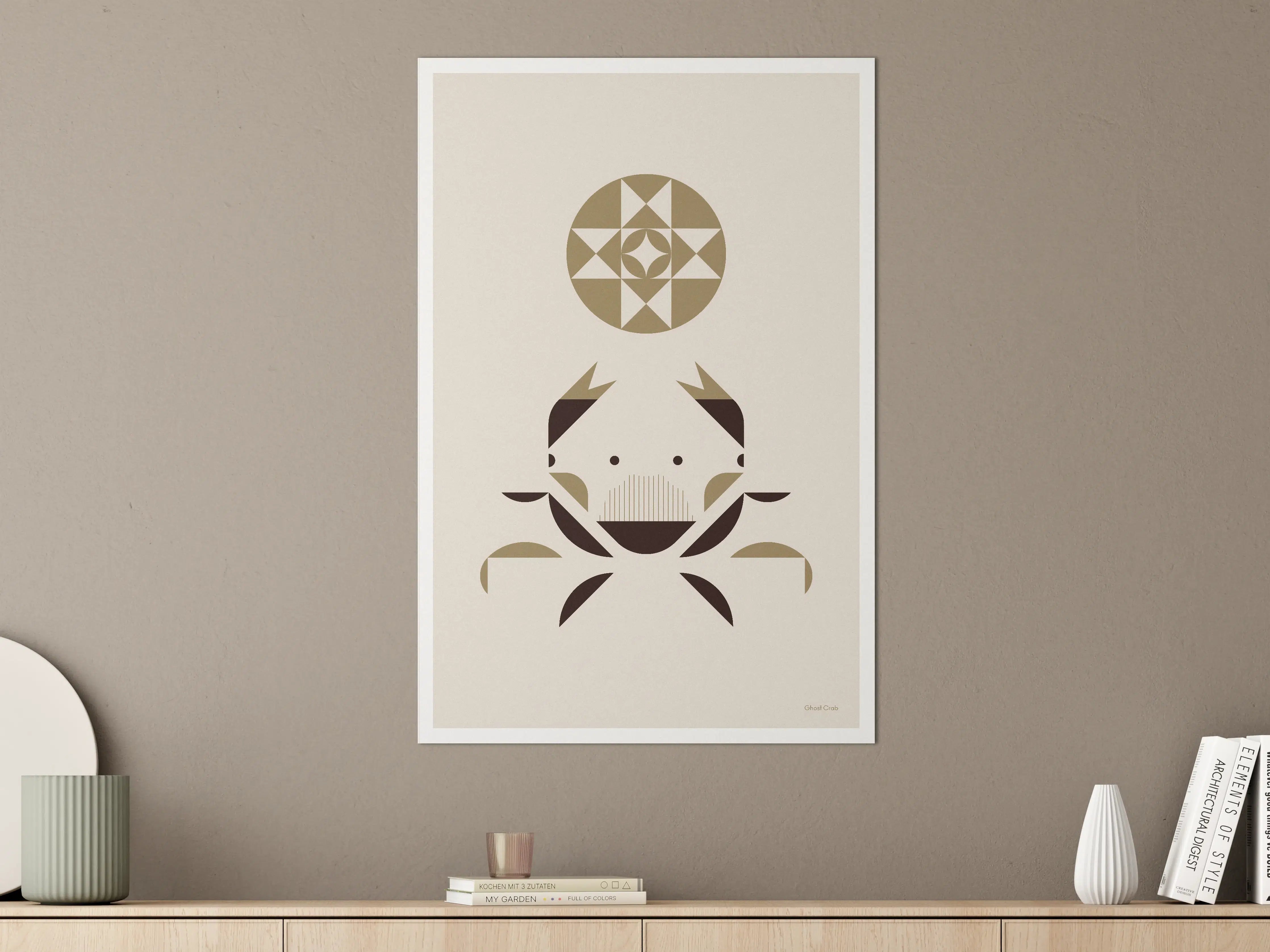 Große Wandbilder - Minimalistischer Krebs mit geometrischem Design
