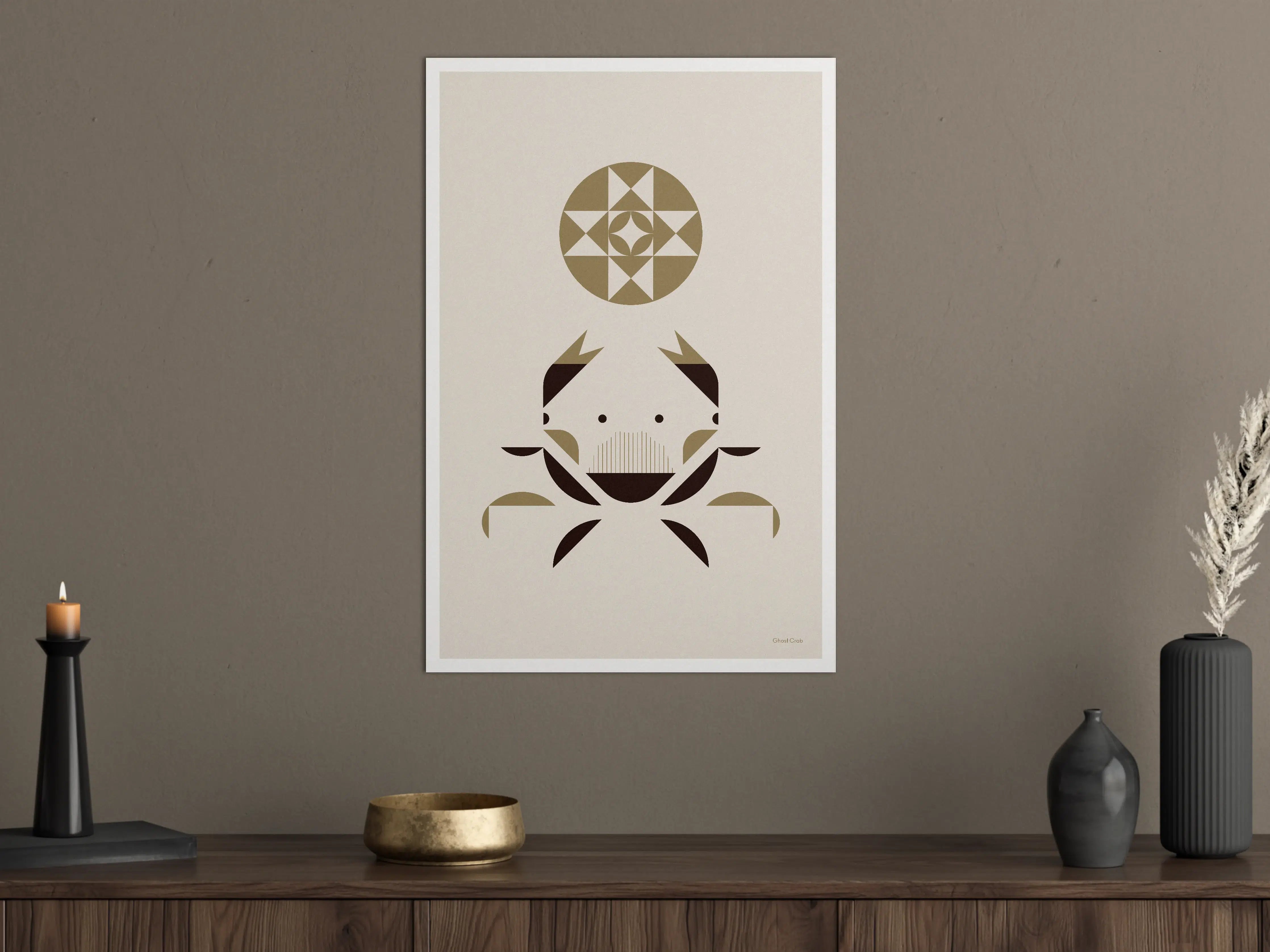 Große Wandbilder - Minimalistischer Krebs mit geometrischem Design