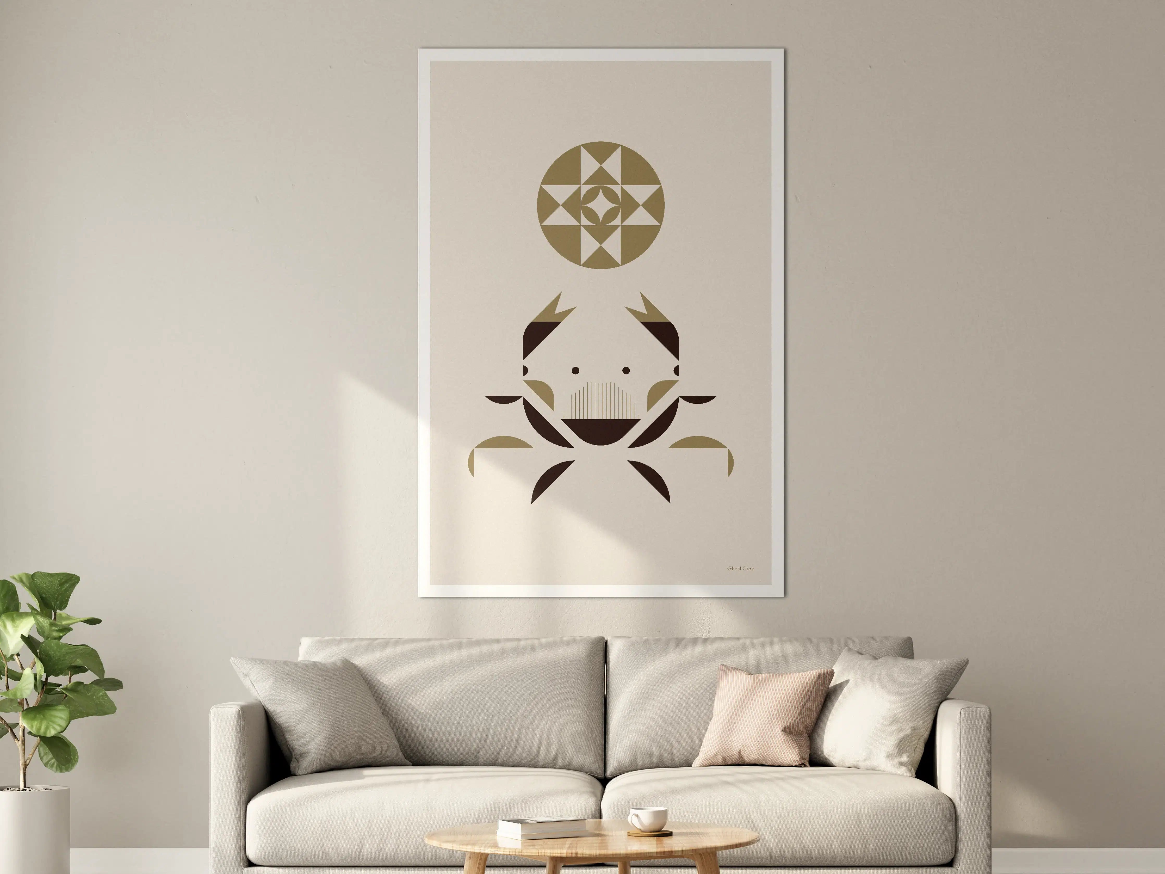 Große Wandbilder - Minimalistischer Krebs mit geometrischem Design