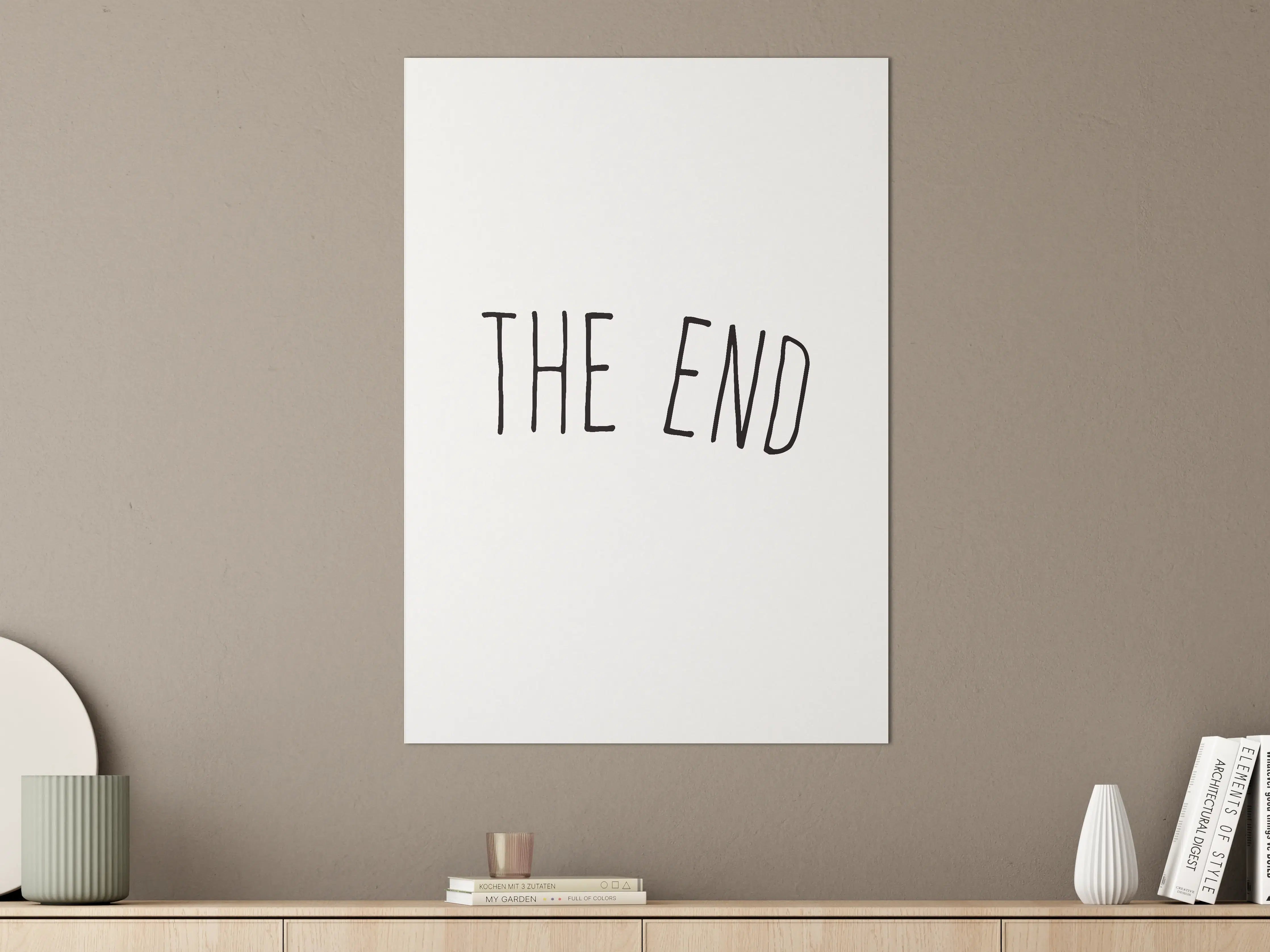 Große Wandbilder - Minimalistischer Schriftzug mit 'The End'