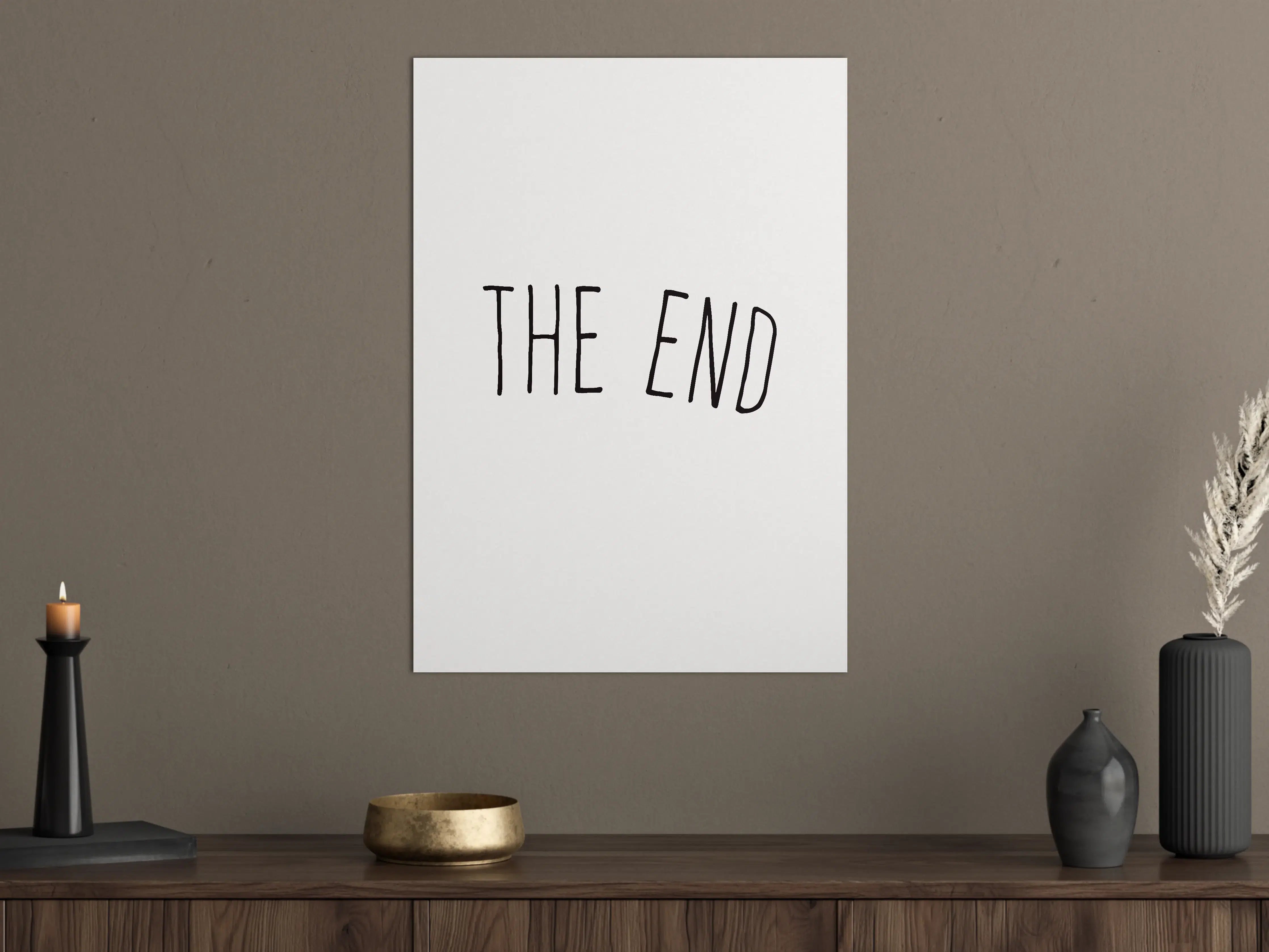 Große Wandbilder - Minimalistischer Schriftzug mit 'The End'