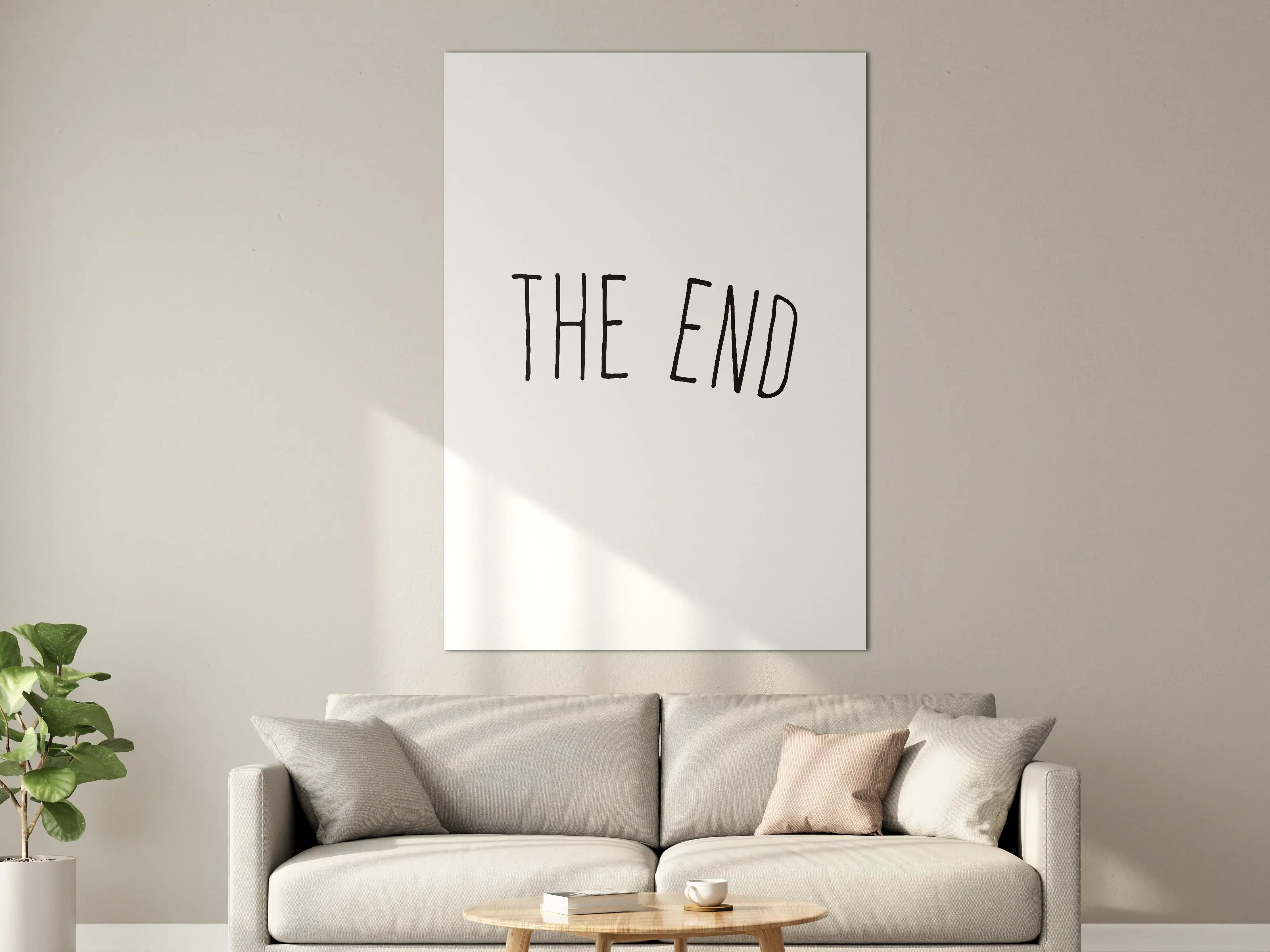 Große Wandbilder - Minimalistischer Schriftzug mit 'The End'