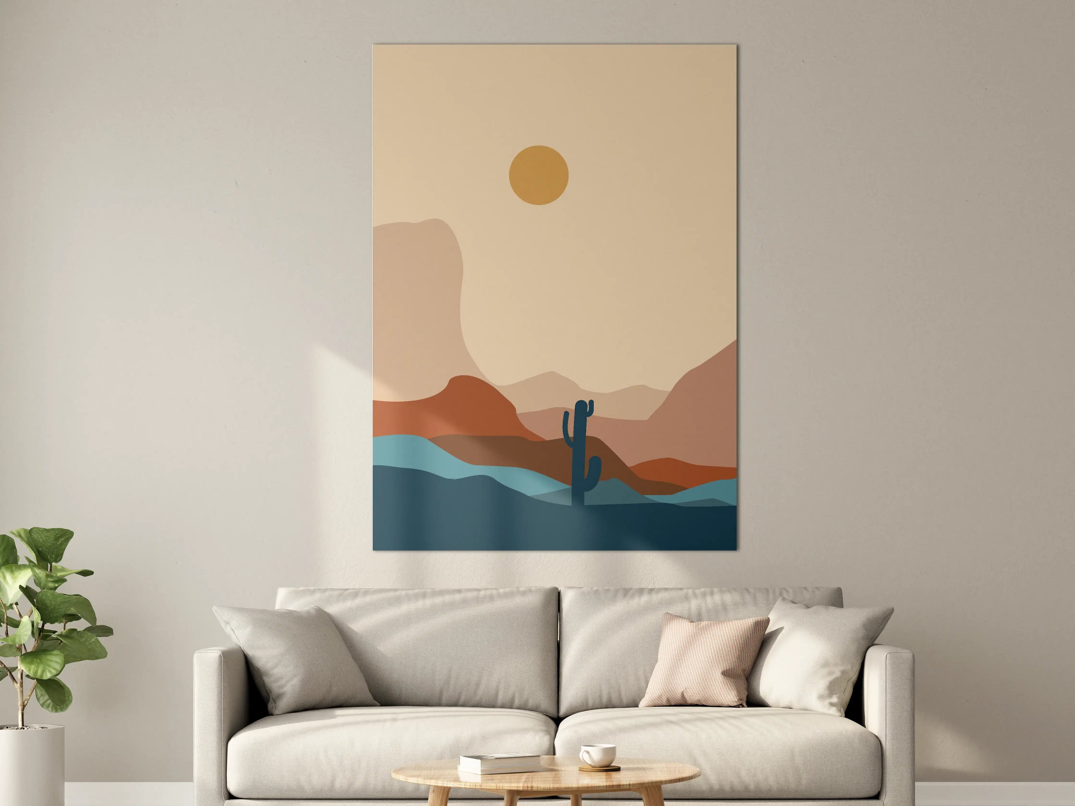 Große Wandbilder - Minimalistischer Wüsten-Horizont mit Sonne