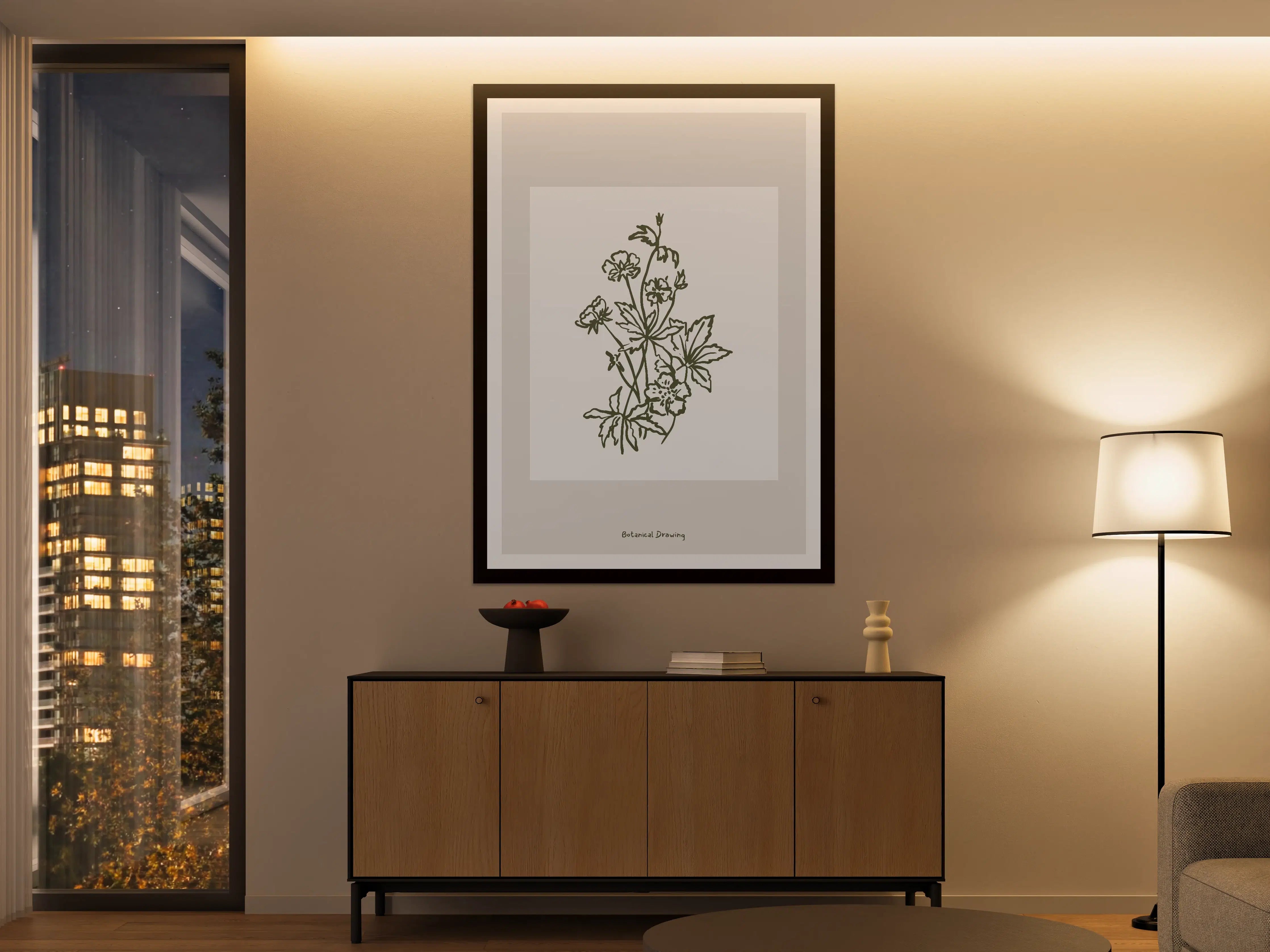 Große Wandbilder - Minimalistisches Blumen-Design