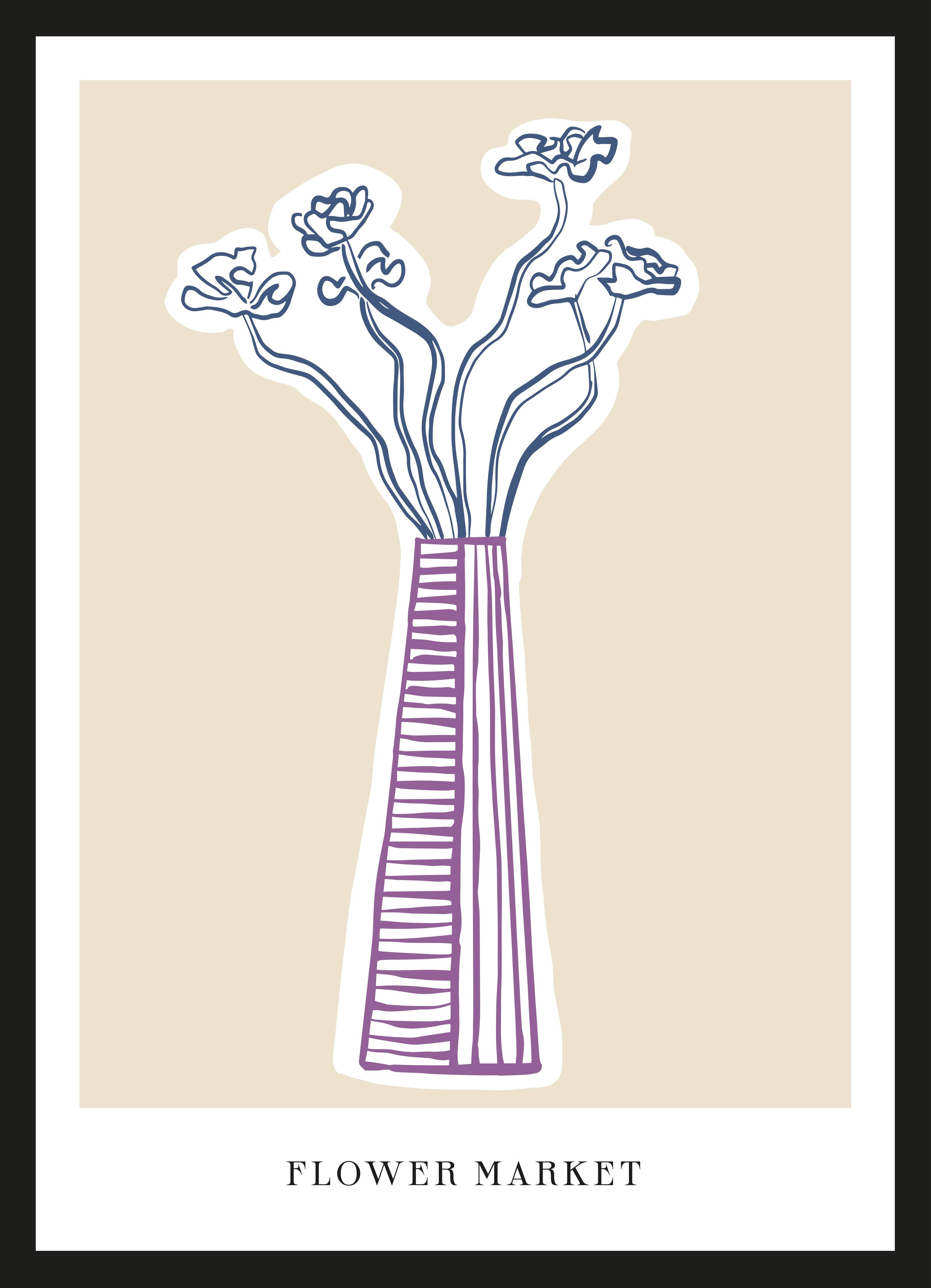 Große Wandbilder-Minimalistisches Blumenvasen-Design