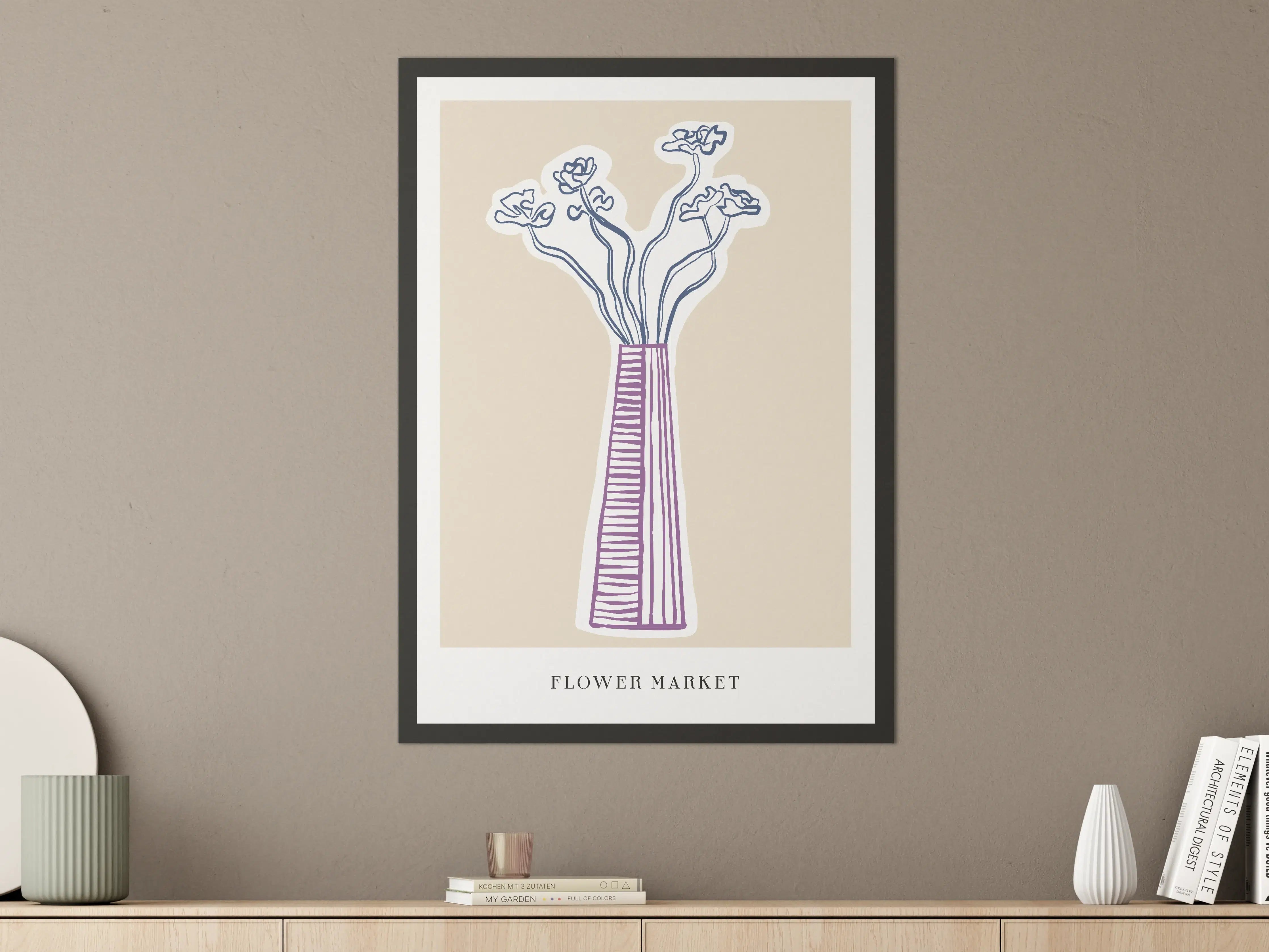 Große Wandbilder - Minimalistisches Blumenvasen-Design