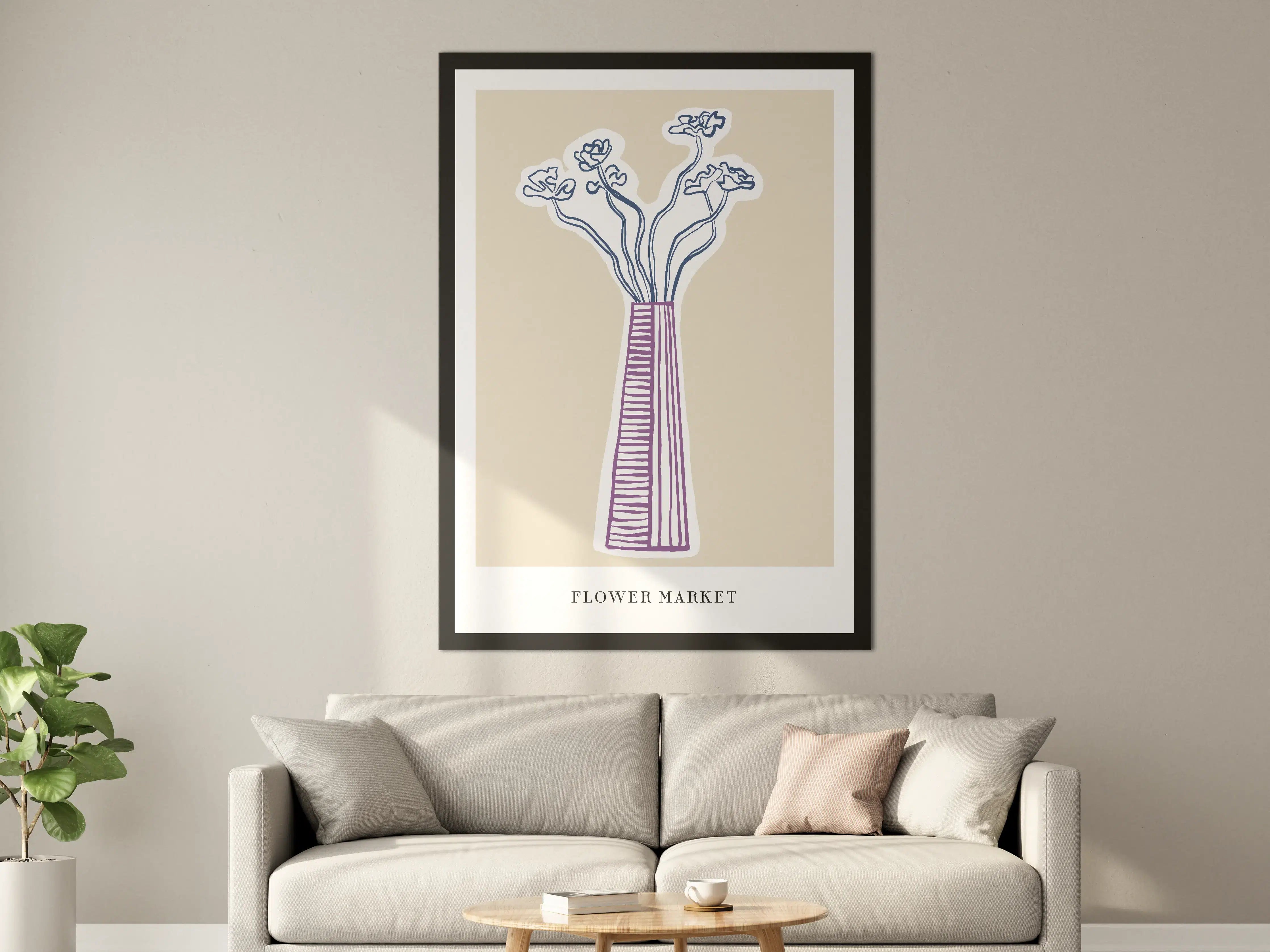 Große Wandbilder - Minimalistisches Blumenvasen-Design
