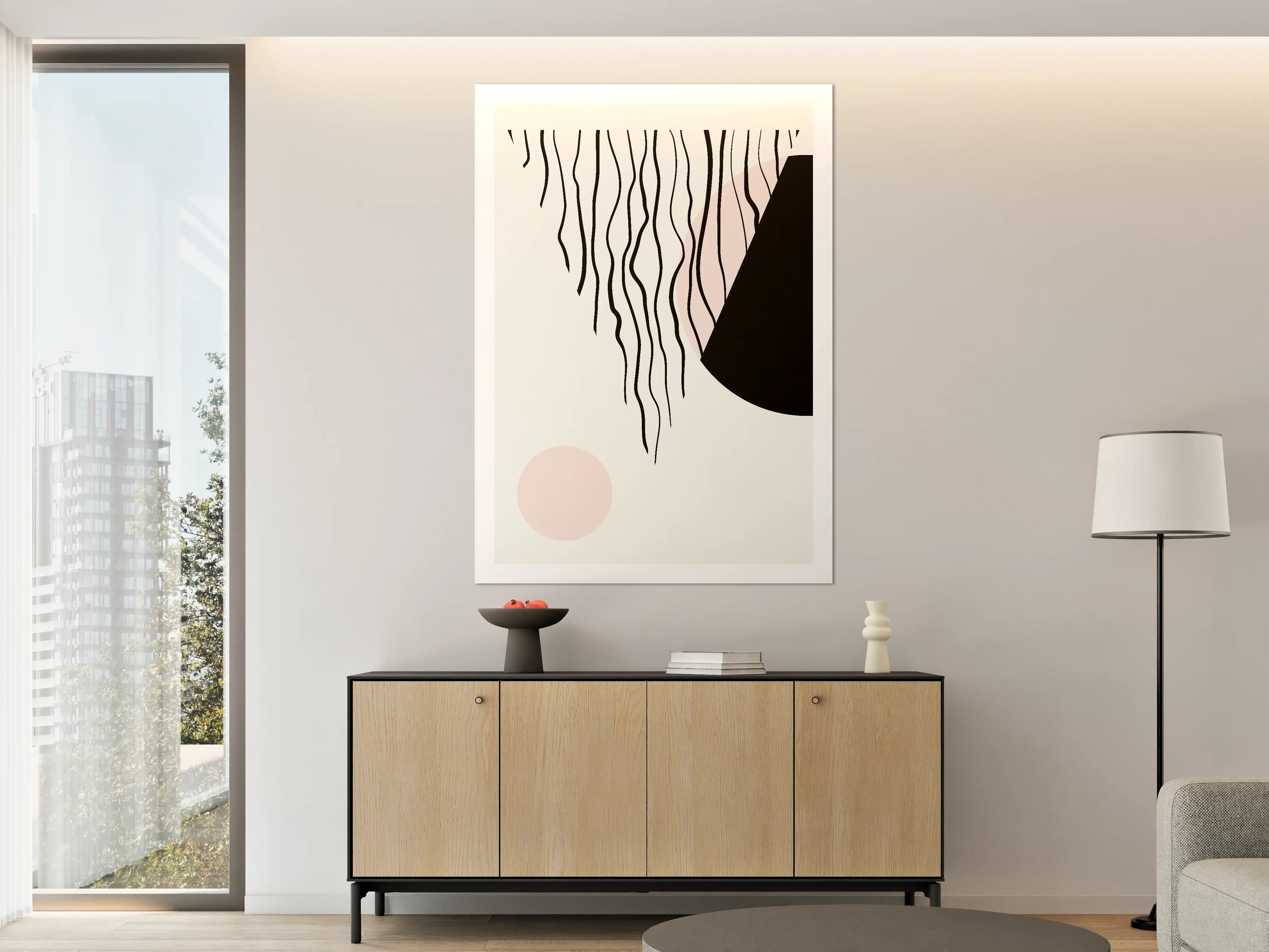Große Wandbilder - Minimalistisches Linien- und Farbenspiel