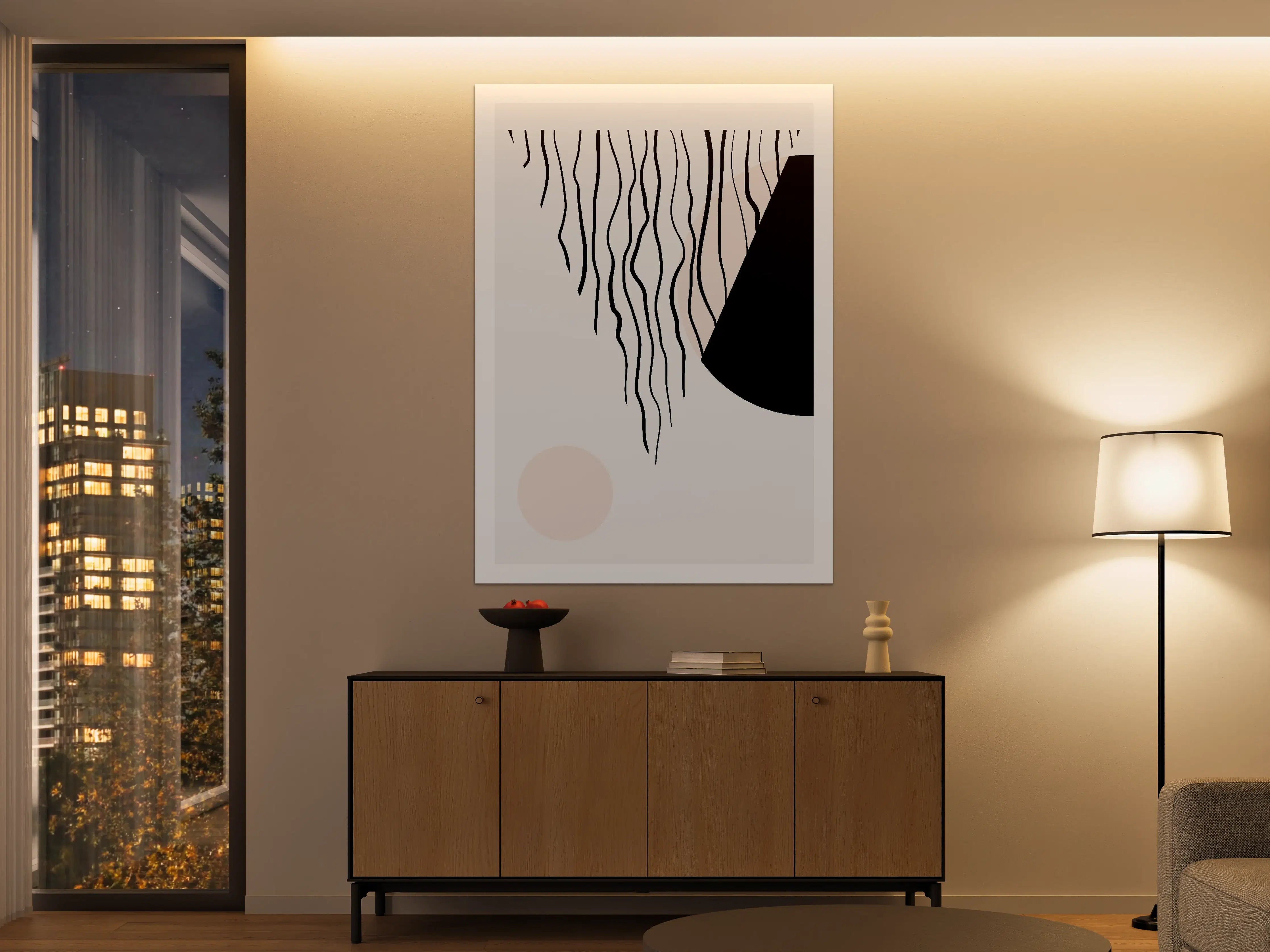Große Wandbilder - Minimalistisches Linien- und Farbenspiel