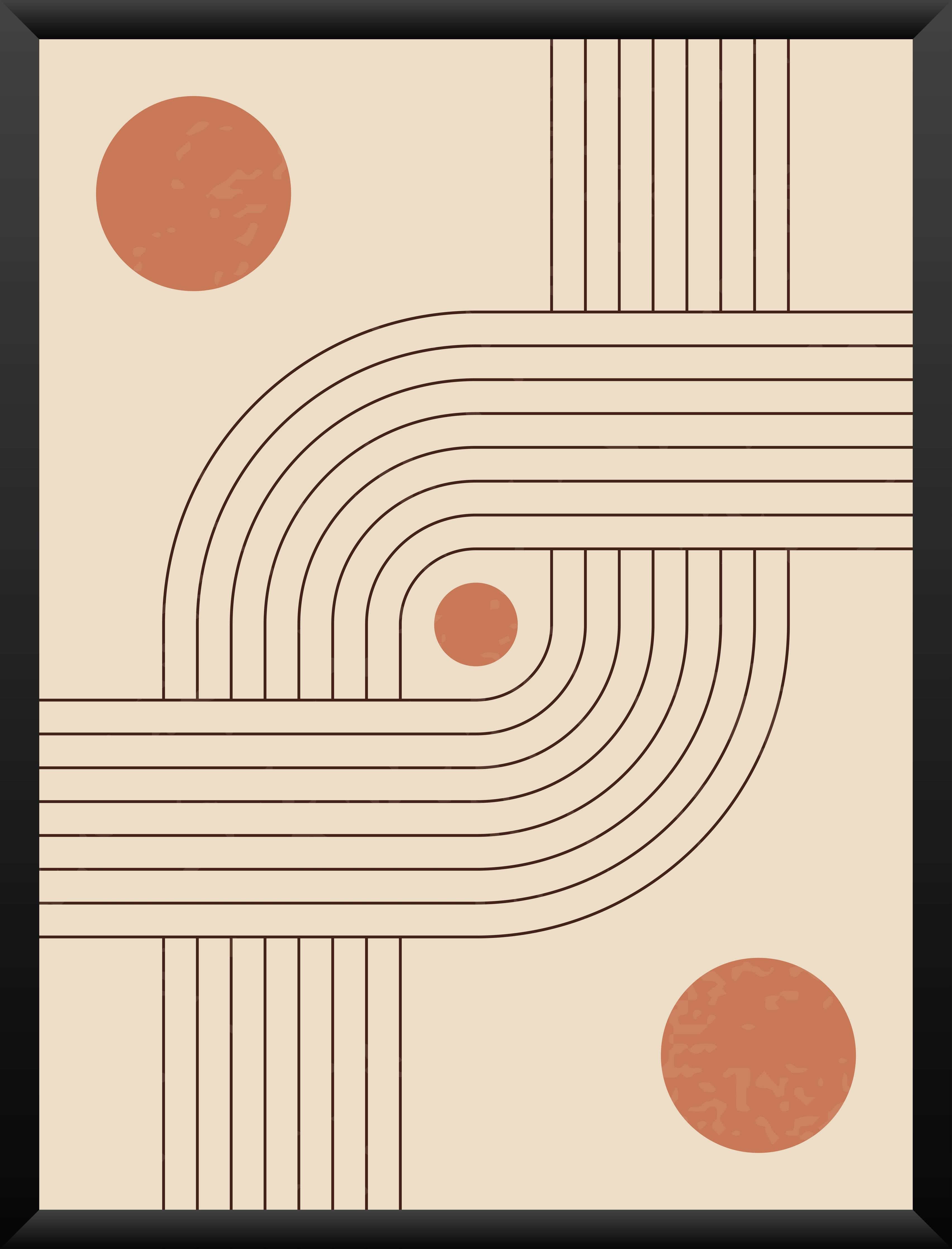 Große Wandbilder-Minimalistisches Linien-Design mit Sonnen- und Monddetails