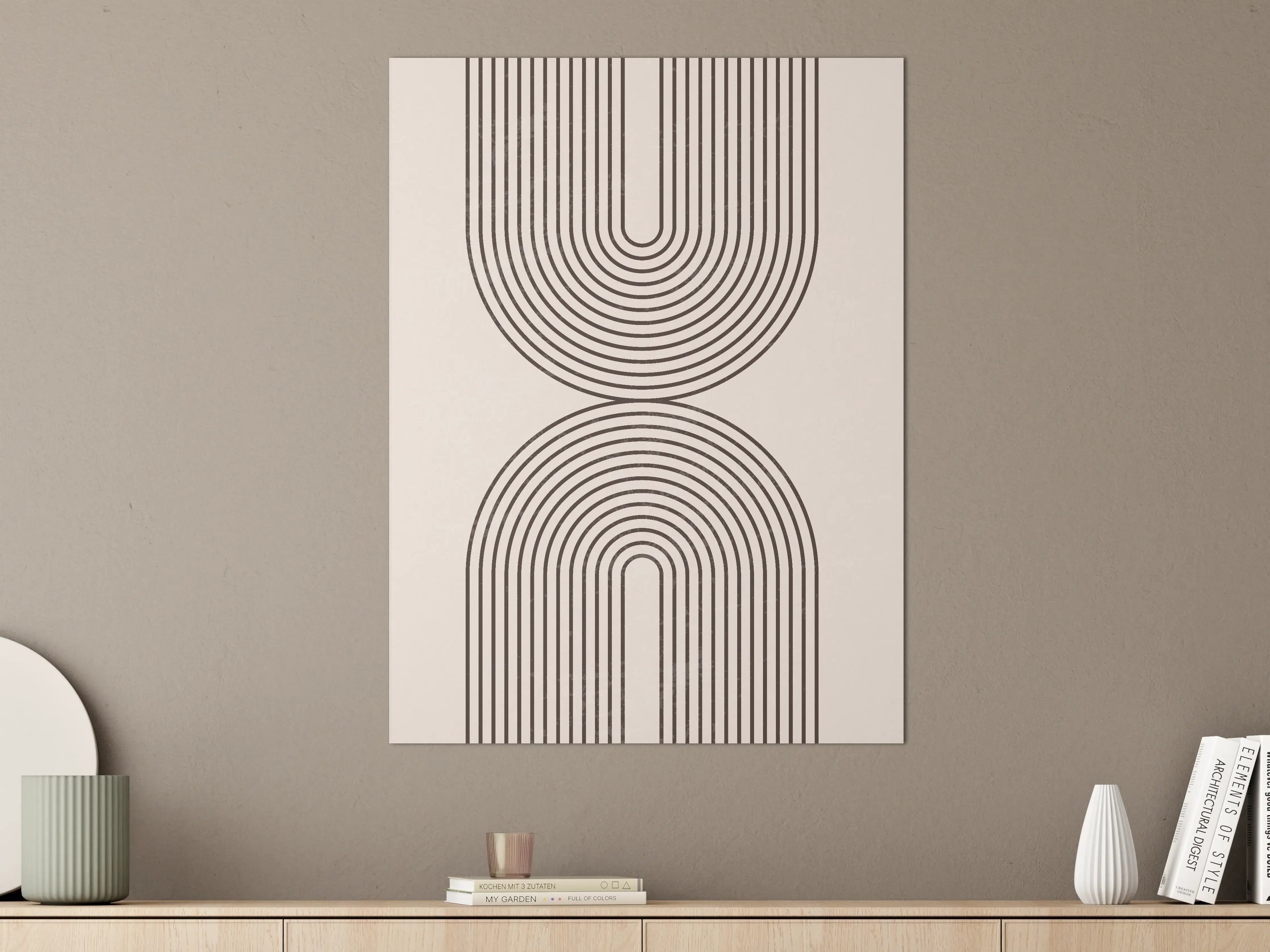 Große Wandbilder - Minimalistisches Linienmuster in Schwarz und Weiß