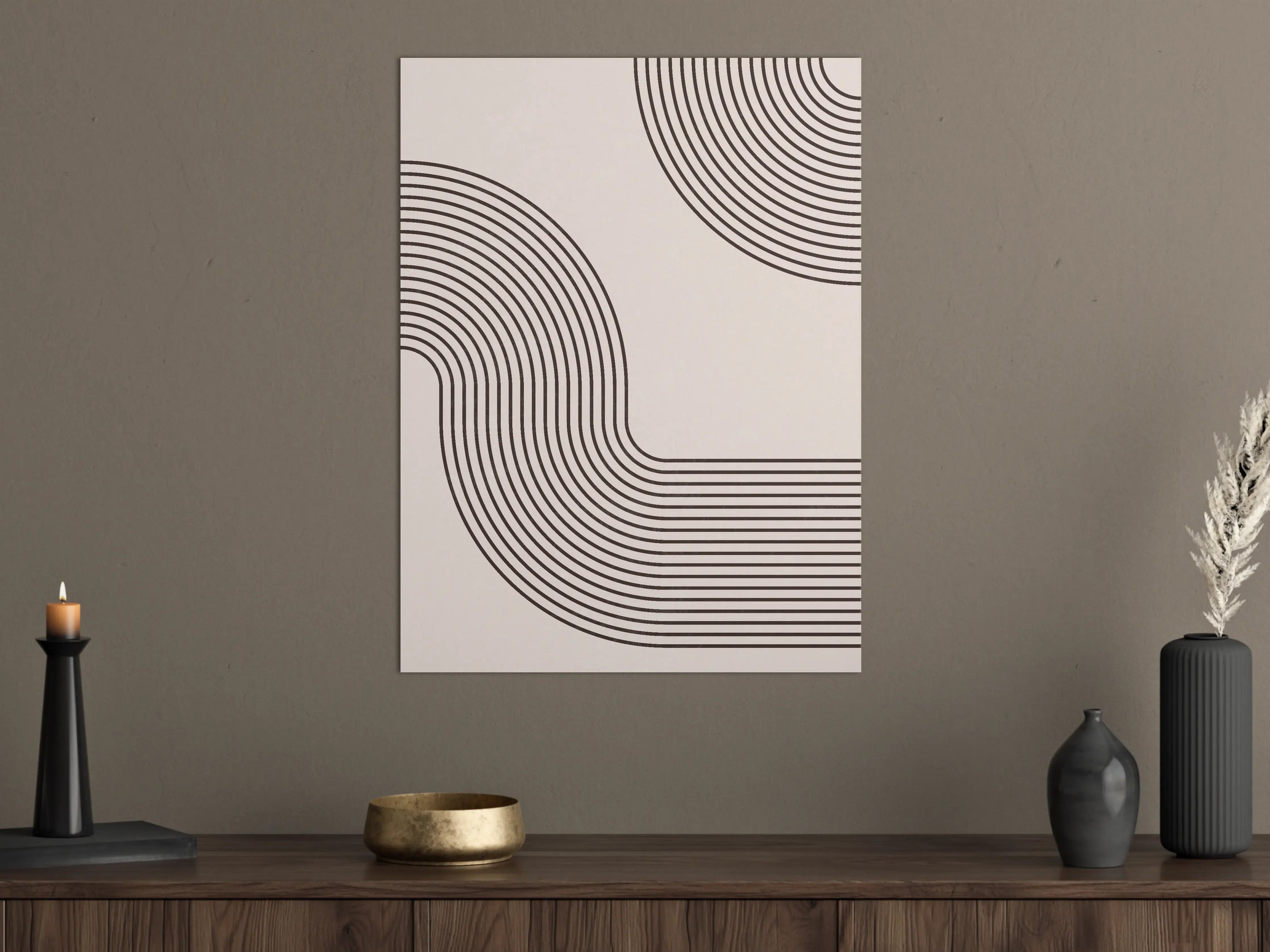 Große Wandbilder - Minimalistisches Linienmuster mit kreativer Gestaltung