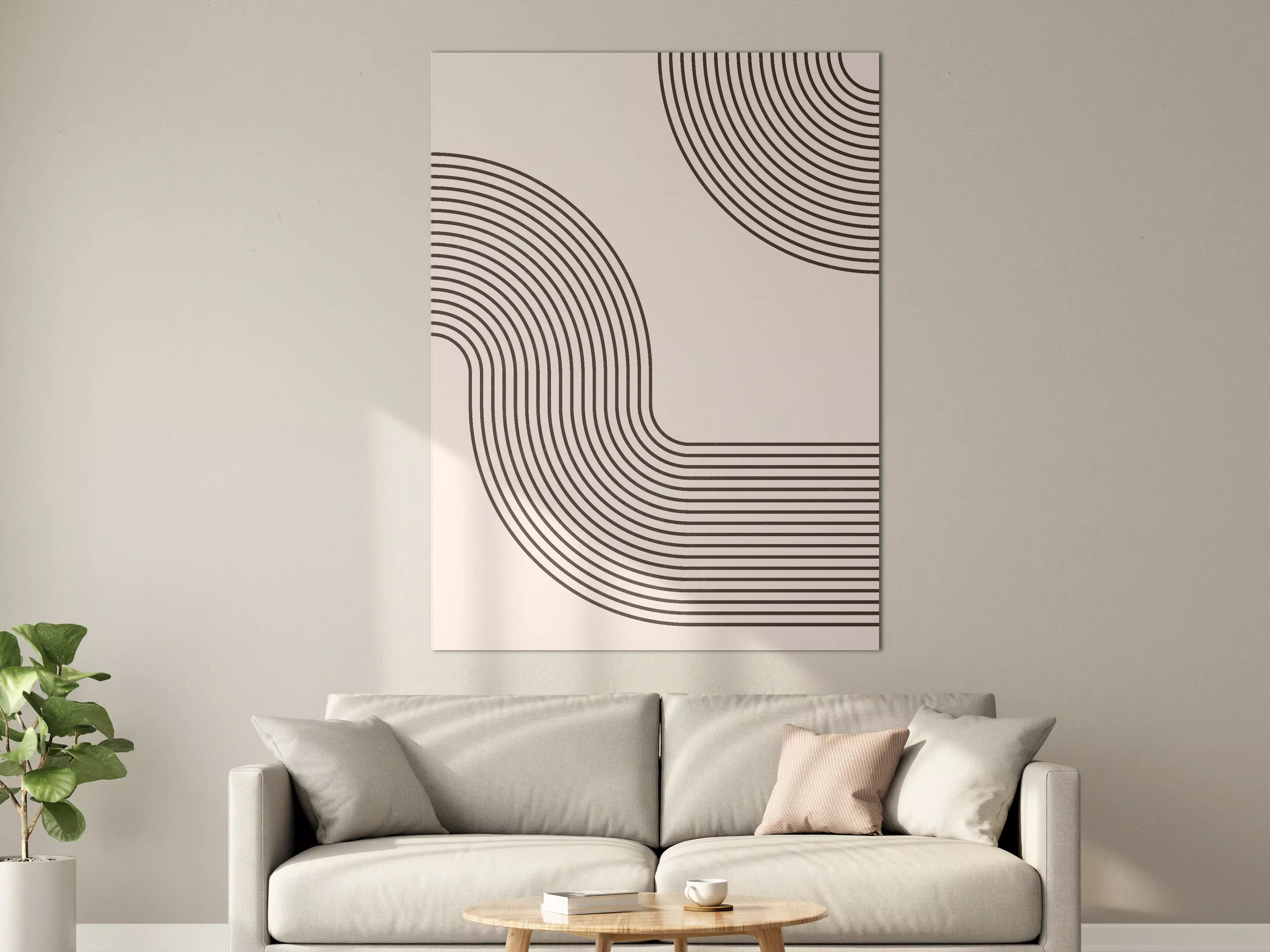Große Wandbilder - Minimalistisches Linienmuster mit kreativer Gestaltung
