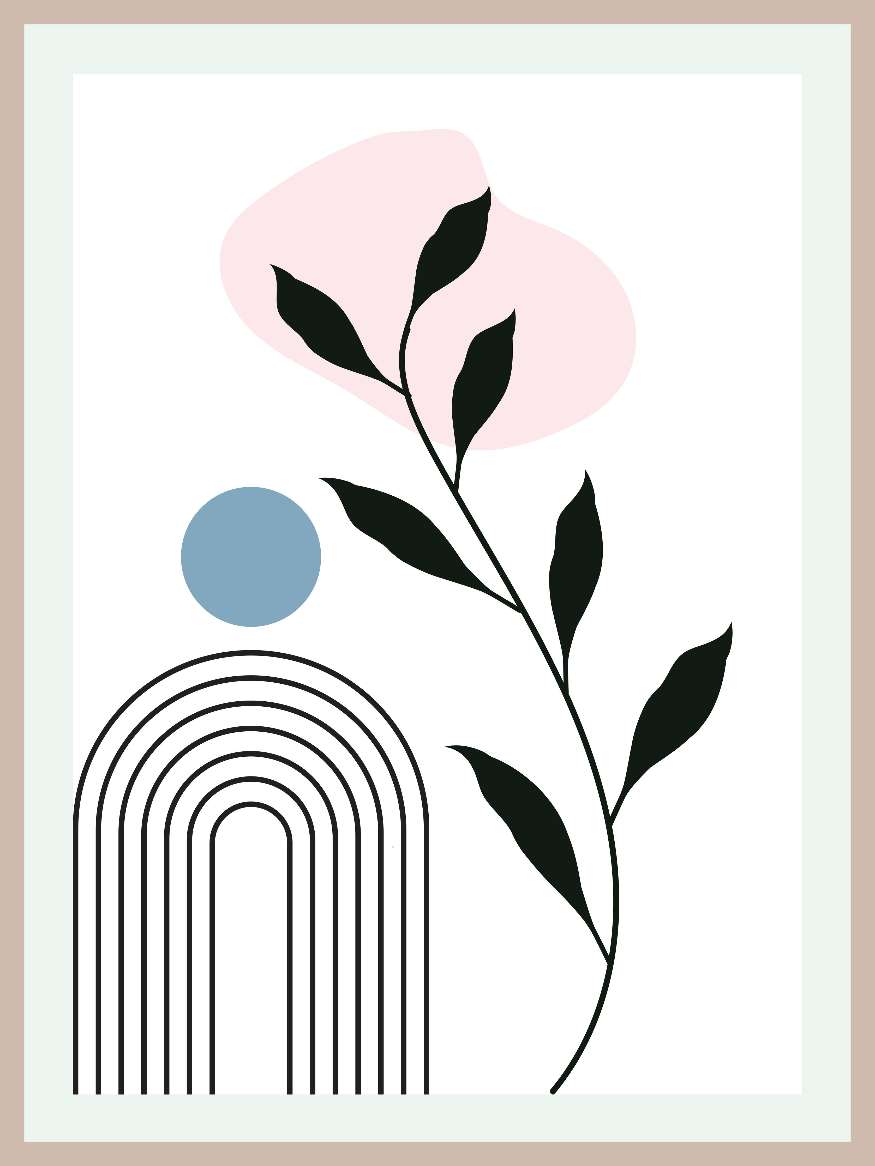 Große Wandbilder-Minimalistisches Natur-Design in Pastellfarben