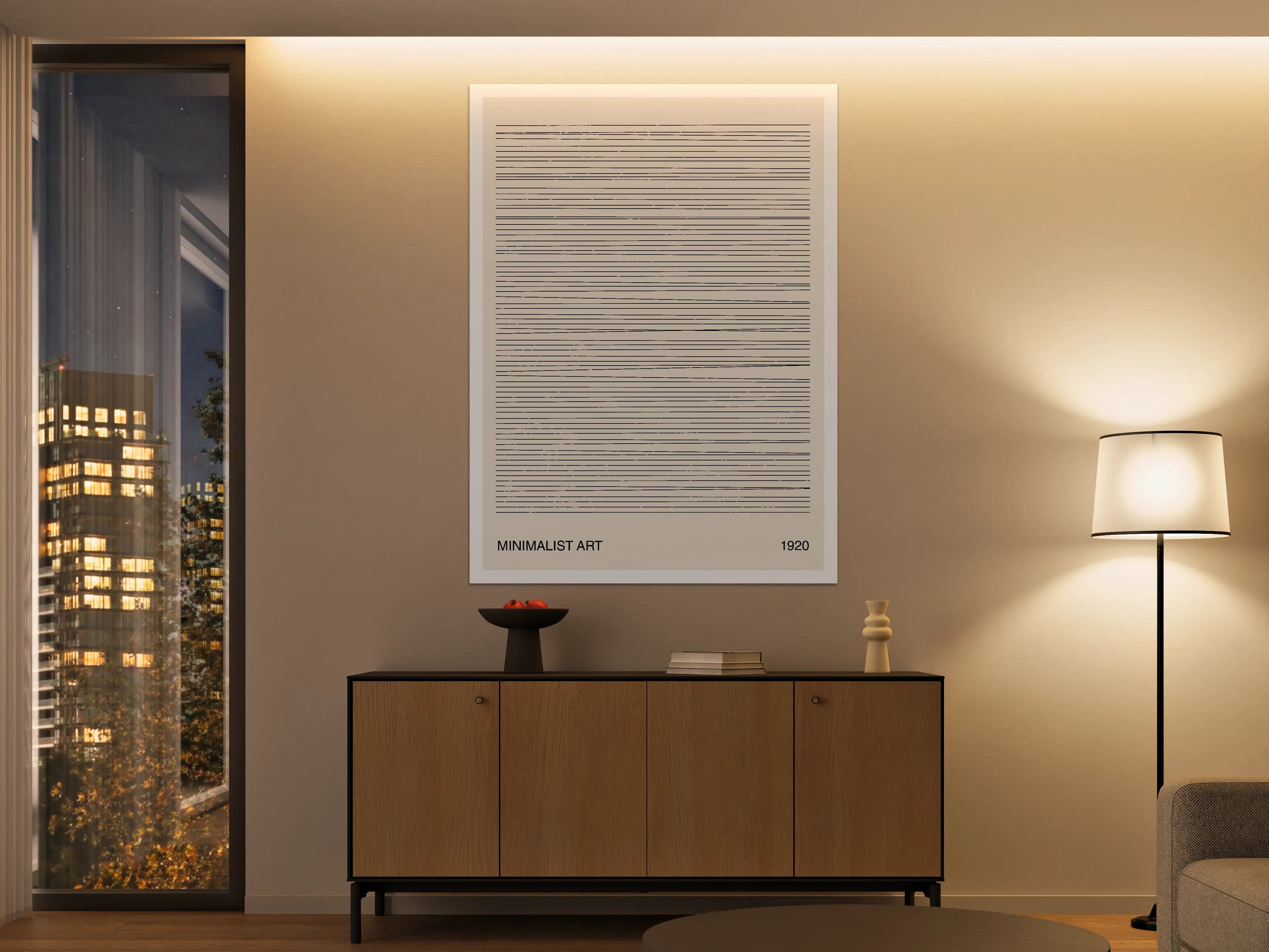 Große Wandbilder - Minimalistisches Notenlinien-Design