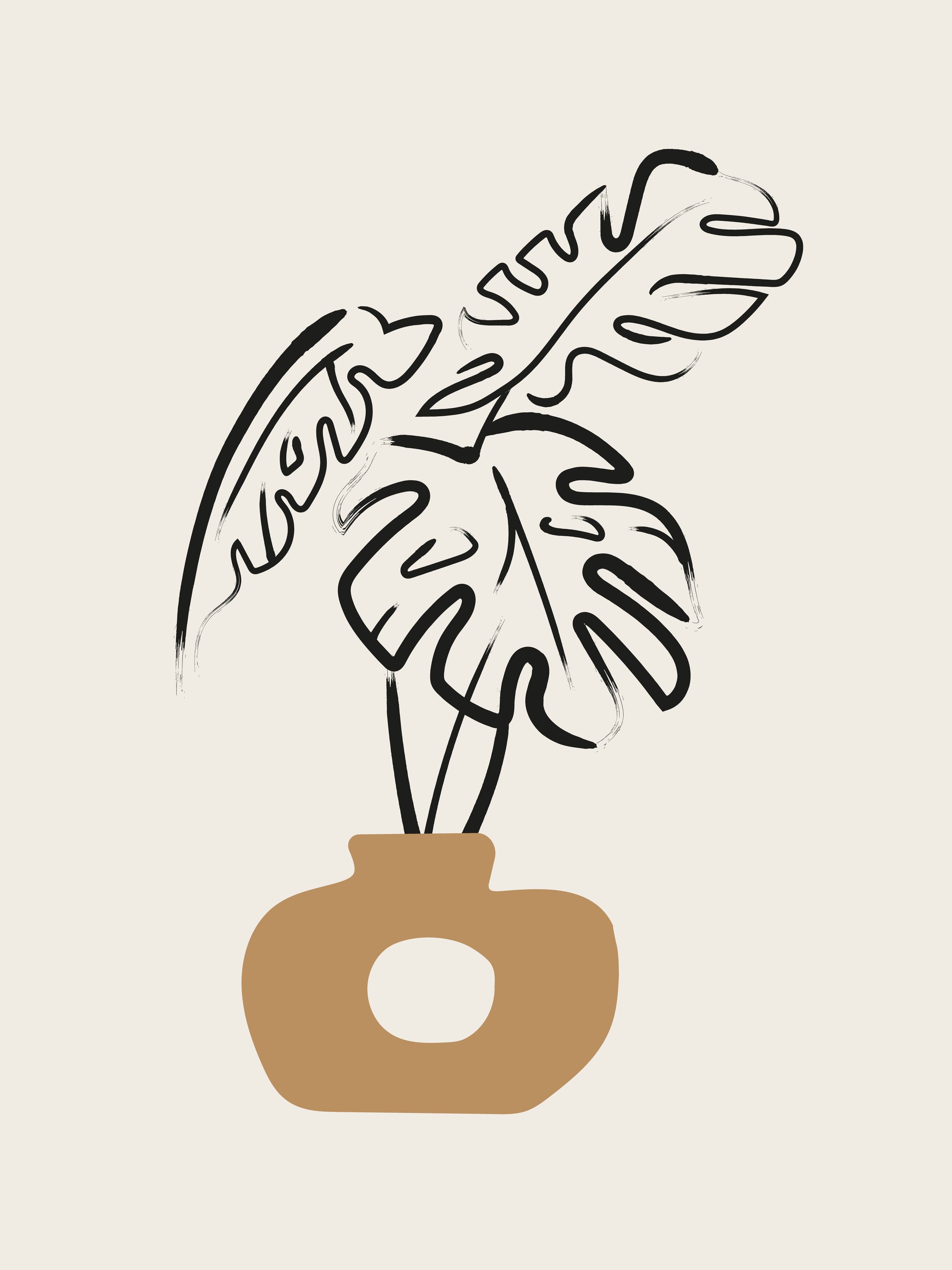 Große Wandbilder-Minimalistisches Pflanzen-Design