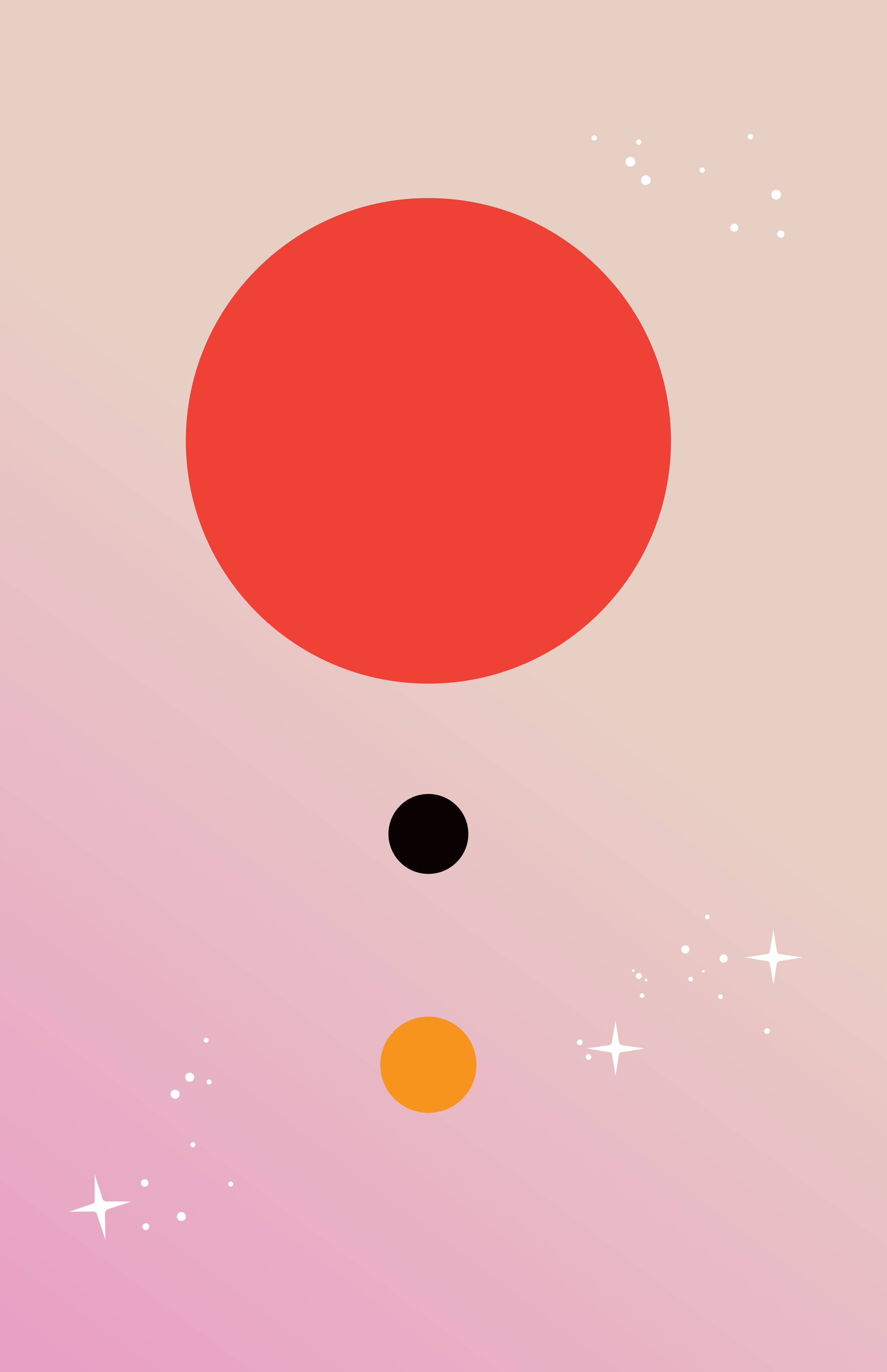 Große Wandbilder-Minimalistisches Planeten-Design in sanften Pastelltönen