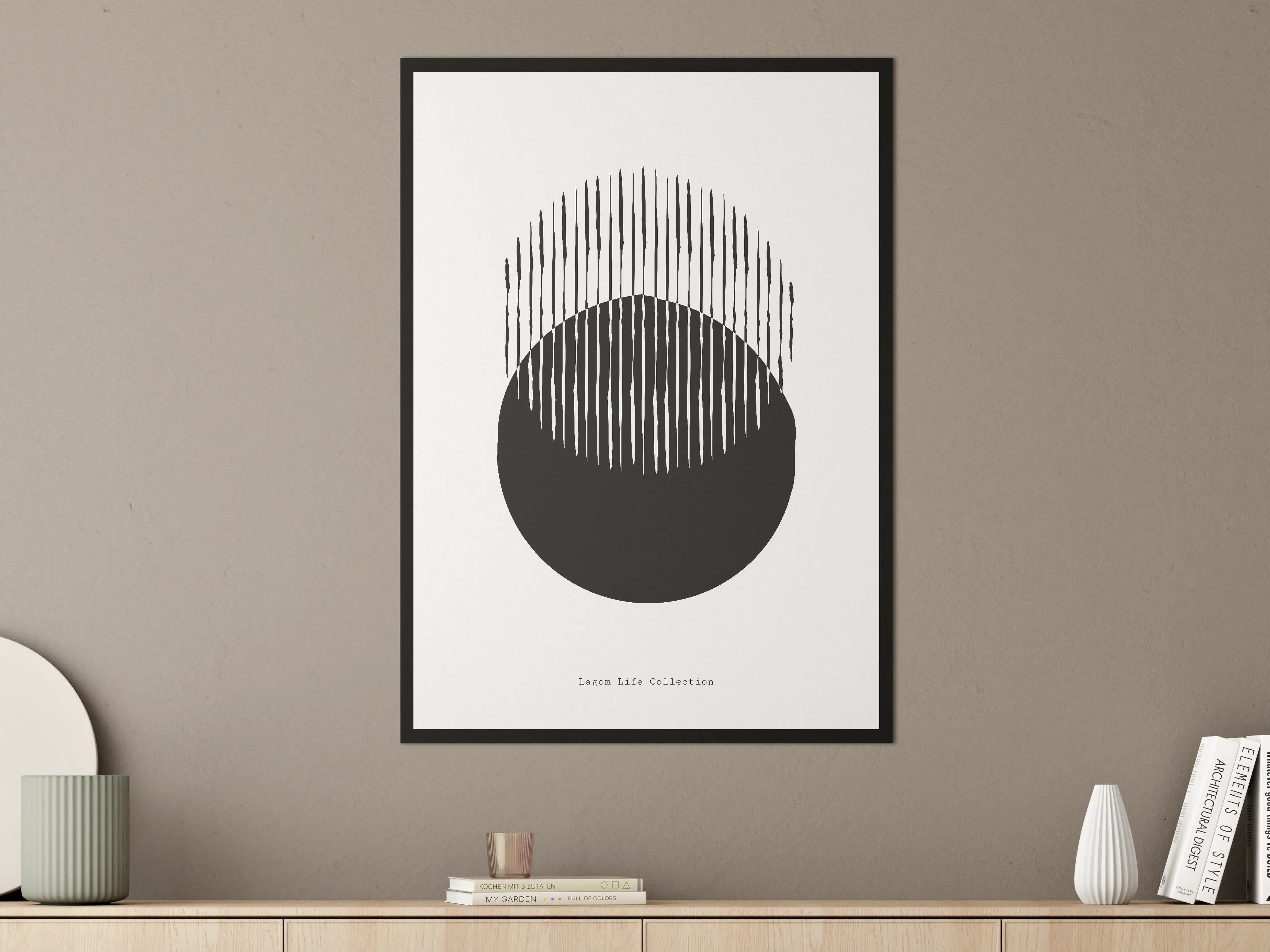 Große Wandbilder - Minimalistisches Schwarz-Weiß-Design mit Linienmuster