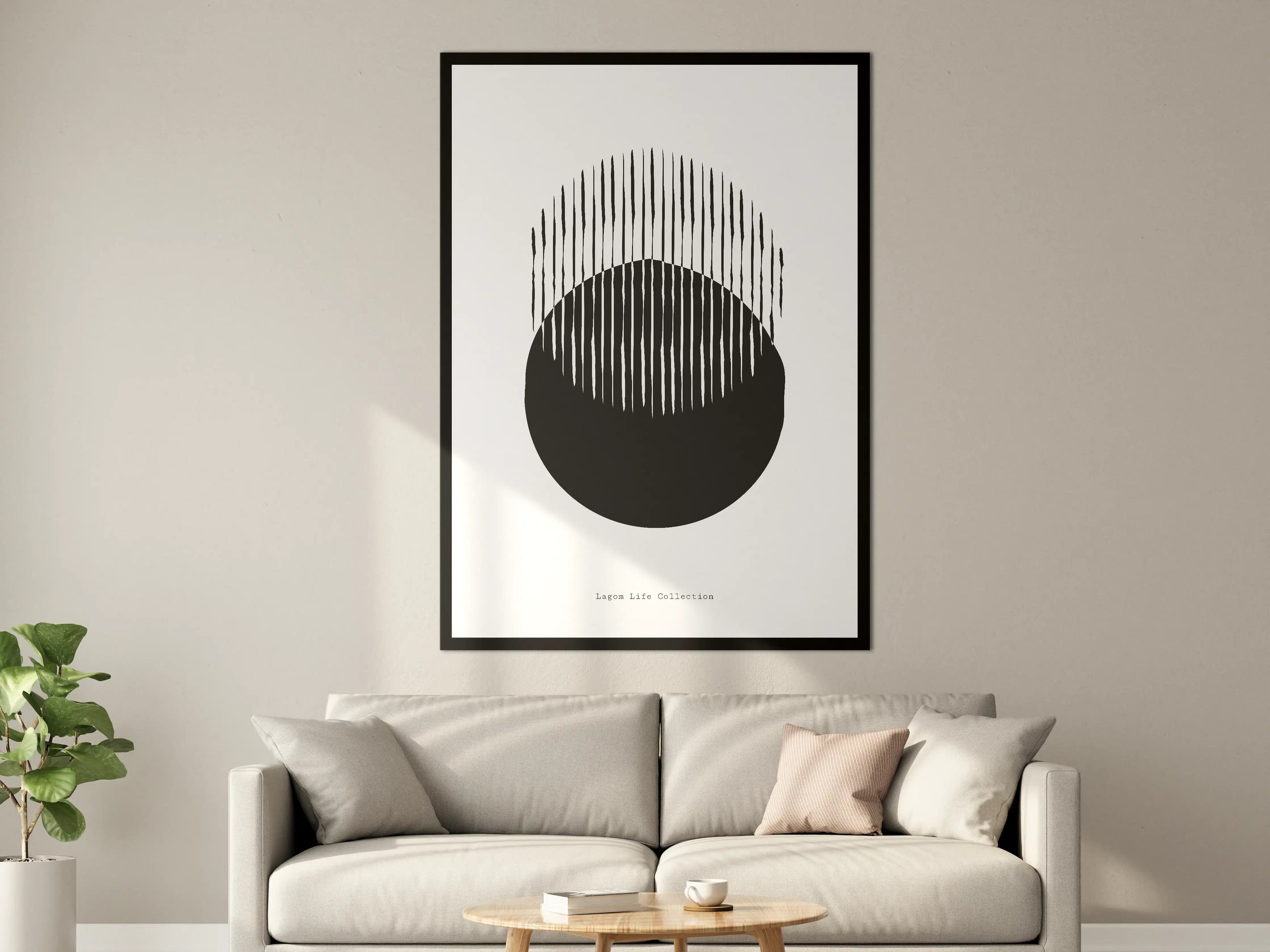 Große Wandbilder - Minimalistisches Schwarz-Weiß-Design mit Linienmuster