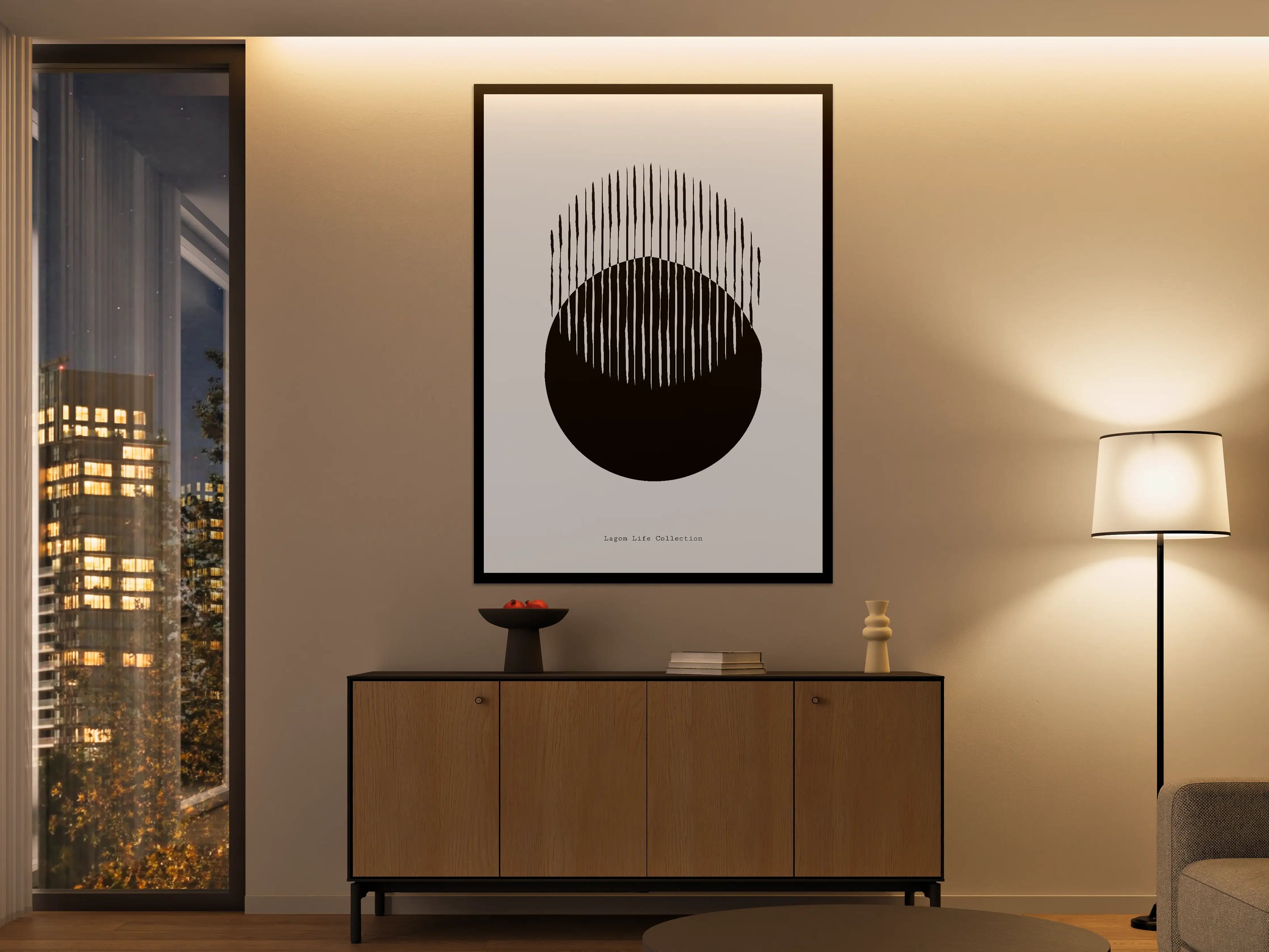 Große Wandbilder - Minimalistisches Schwarz-Weiß-Design mit Linienmuster