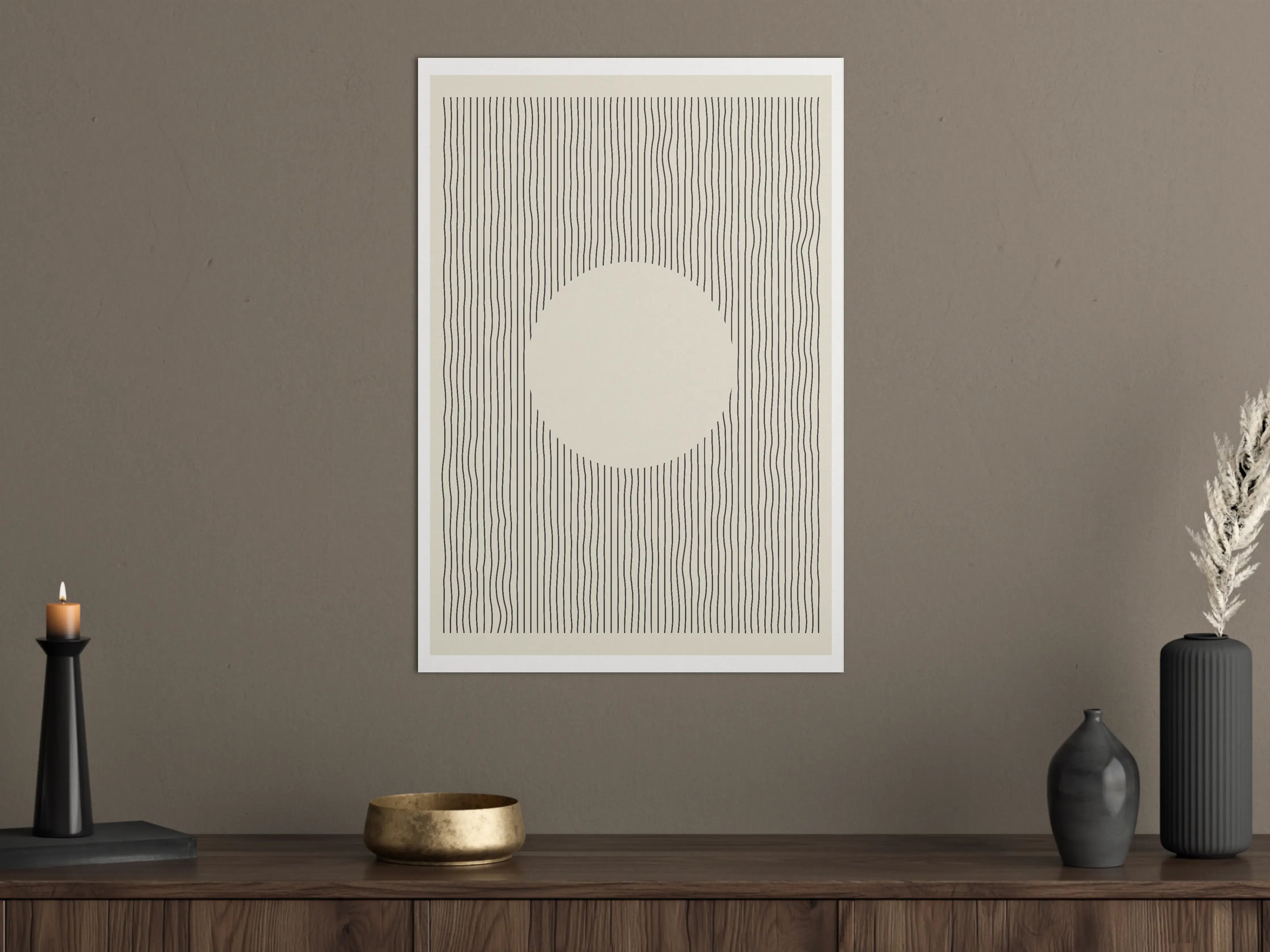 Große Wandbilder - Minimalistisches Sonnen-Design in Schwarz-Weiß