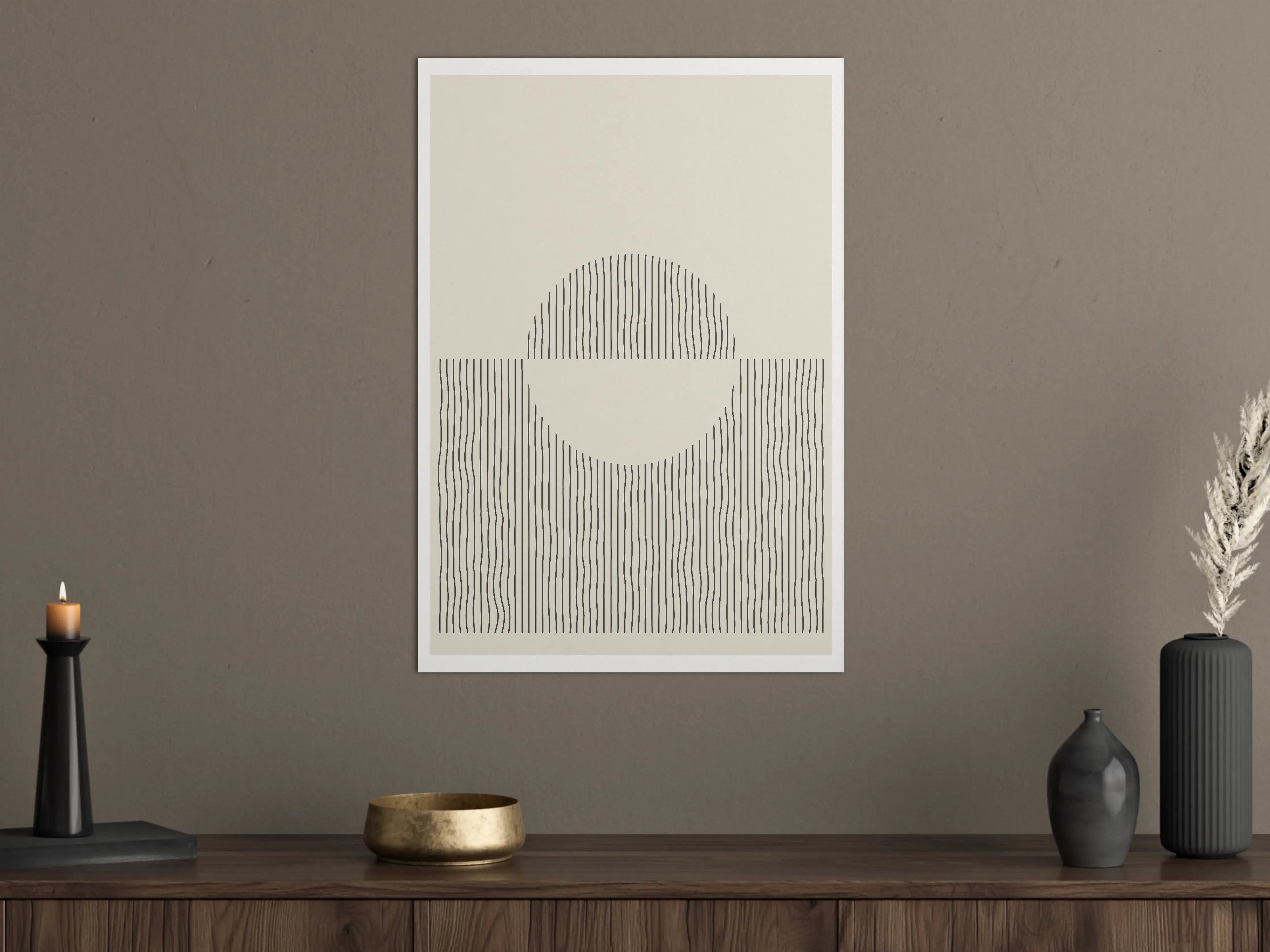 Große Wandbilder - Minimalistisches Sonnenmotiv in Schwarz-Weiß
