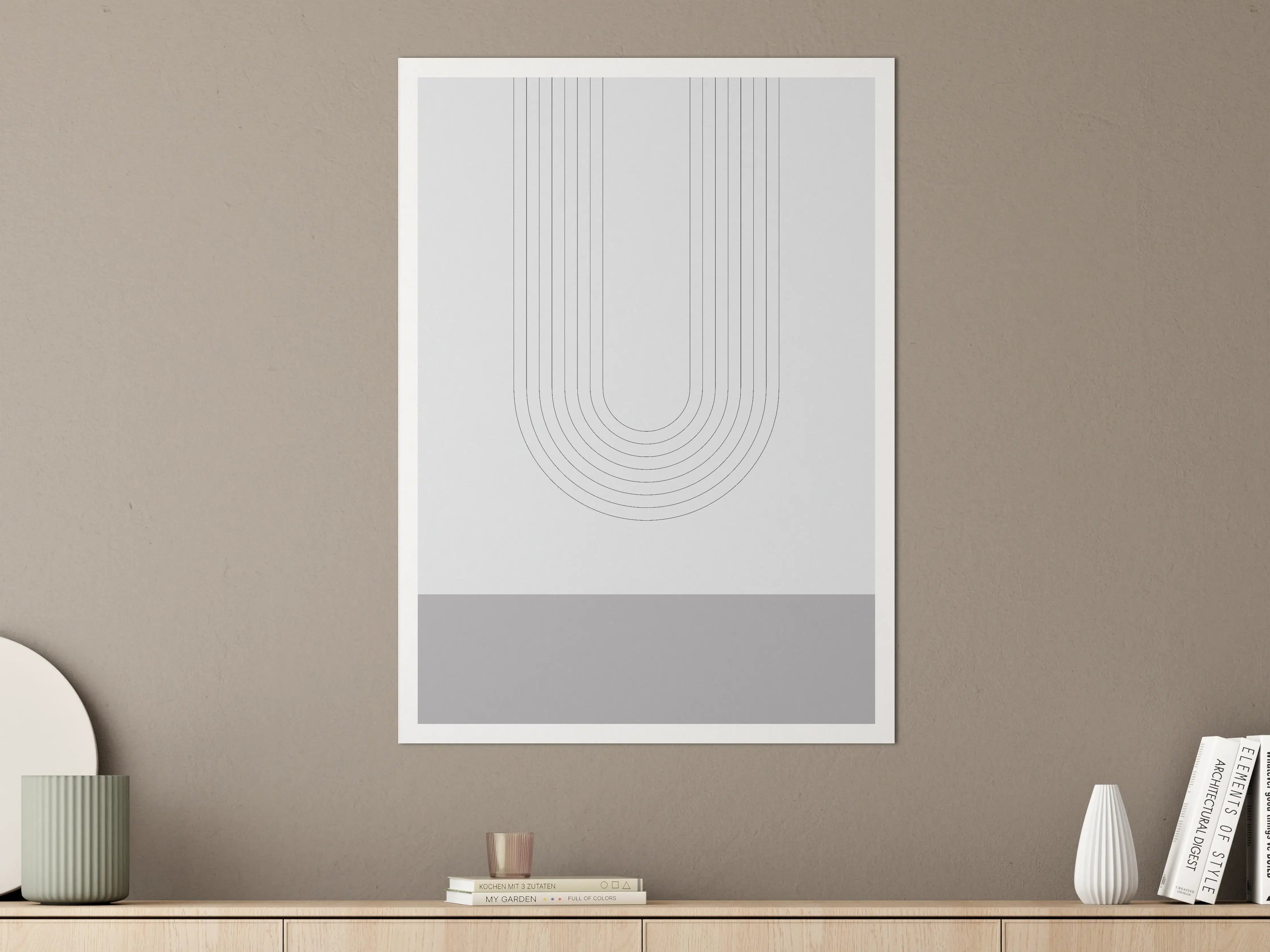 Große Wandbilder - Minimalistisches, modernes Wandbild mit sanften Grau- und Weißtönen