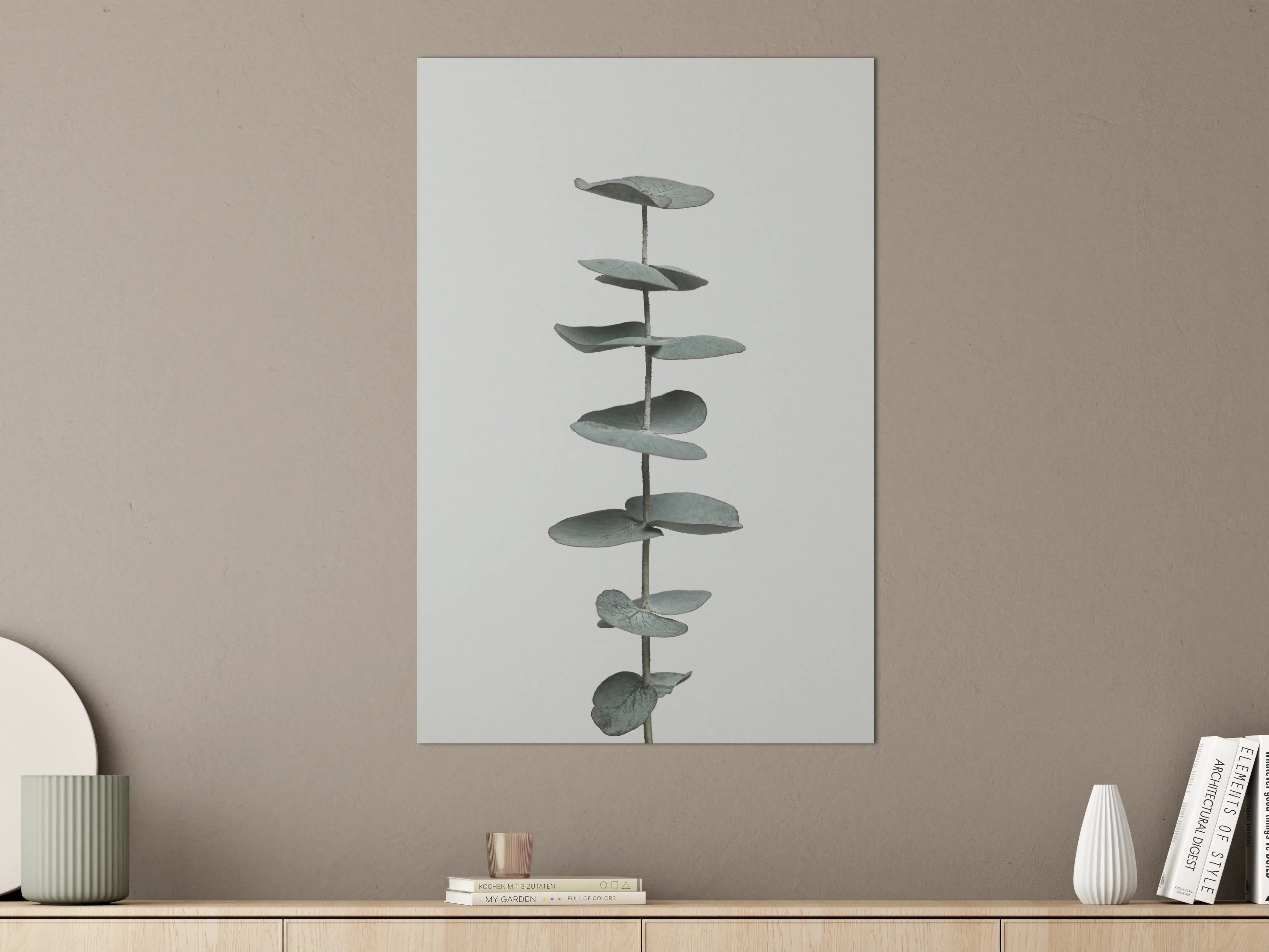 Große Wandbilder - Minimalsistische Steine-Skulptur in Grau