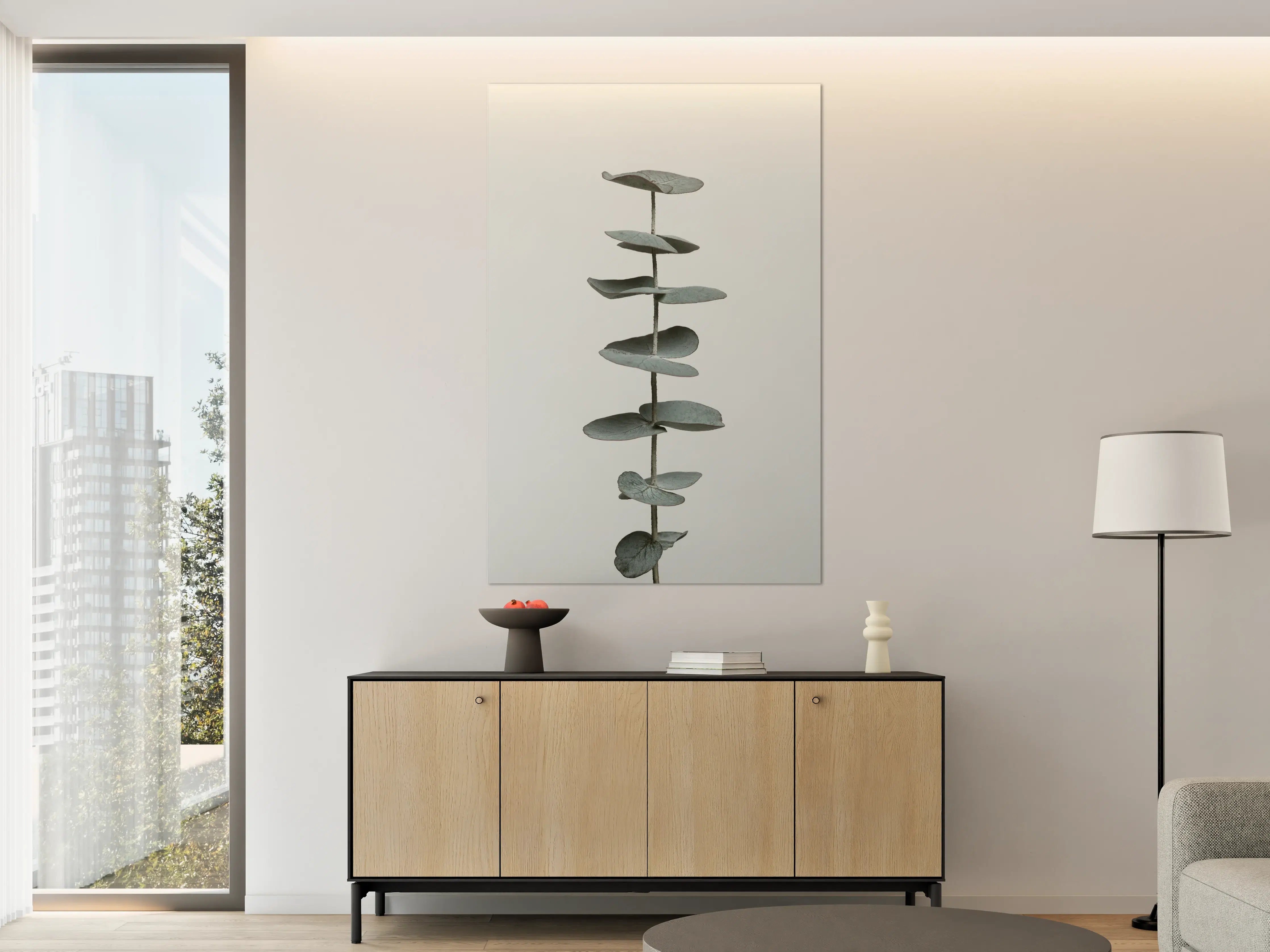 Große Wandbilder - Minimalsistische Steine-Skulptur in Grau
