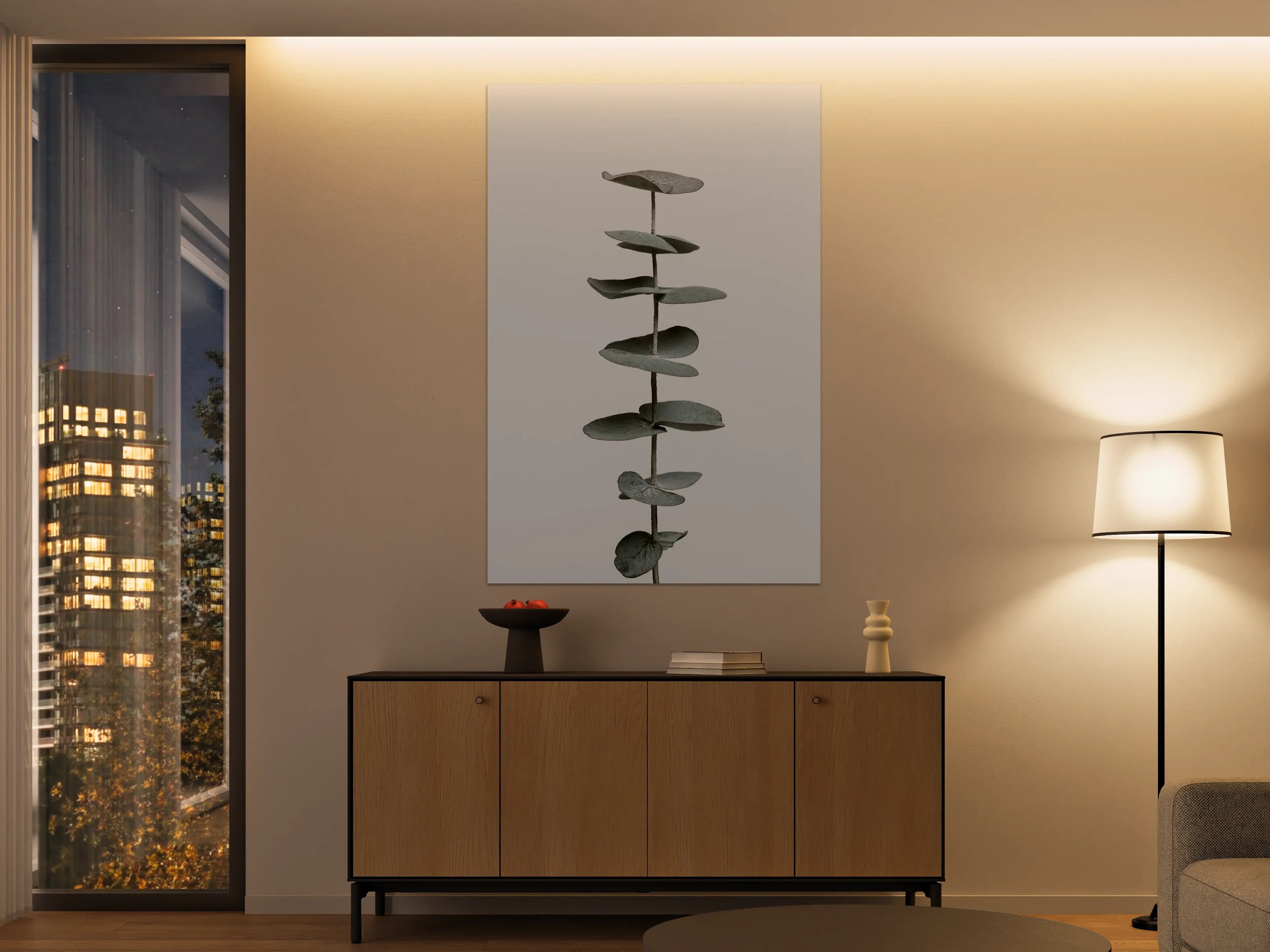 Große Wandbilder - Minimalsistische Steine-Skulptur in Grau