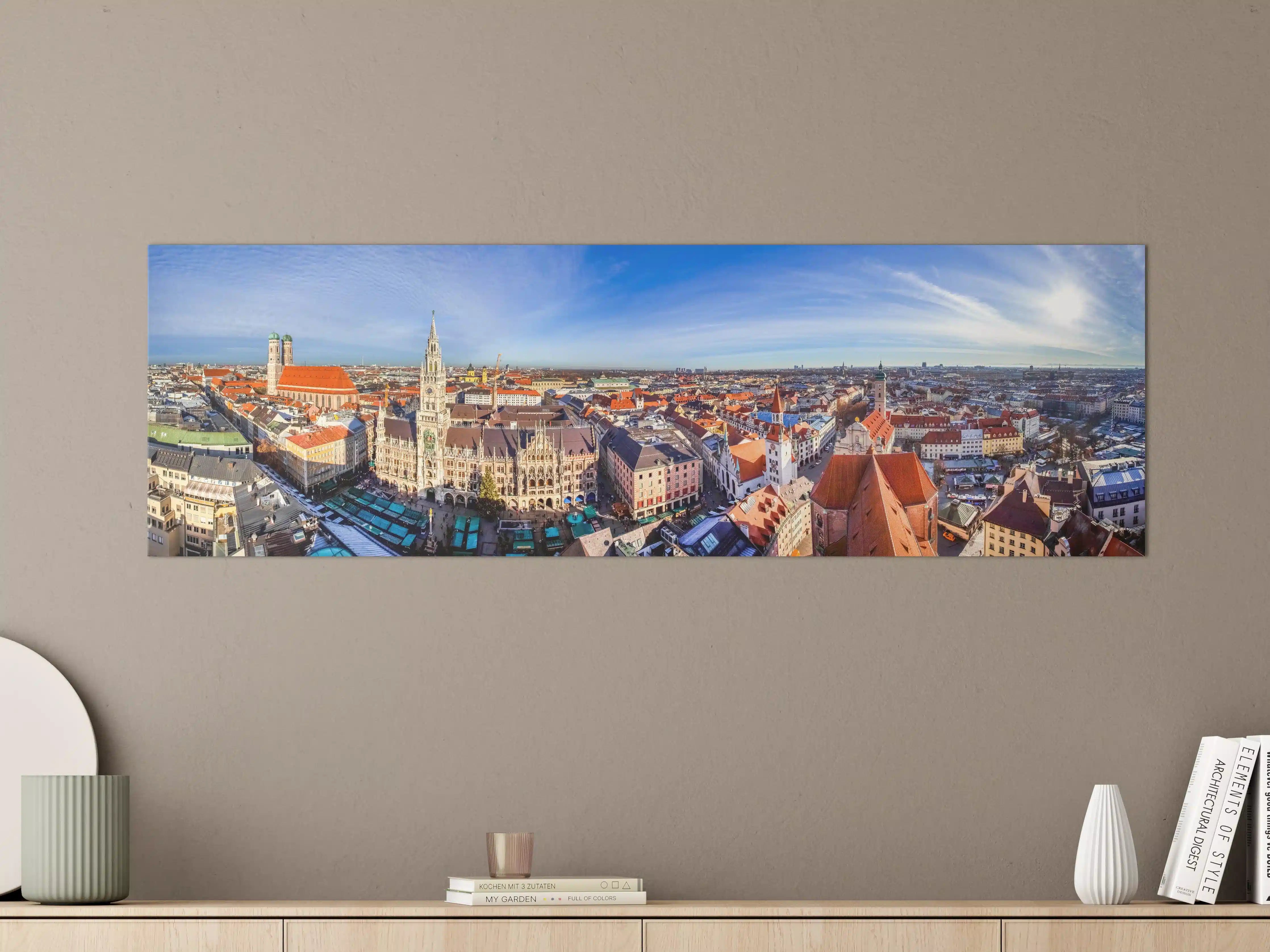 Große Wandbilder - Mittagsausblick über die Stadt München