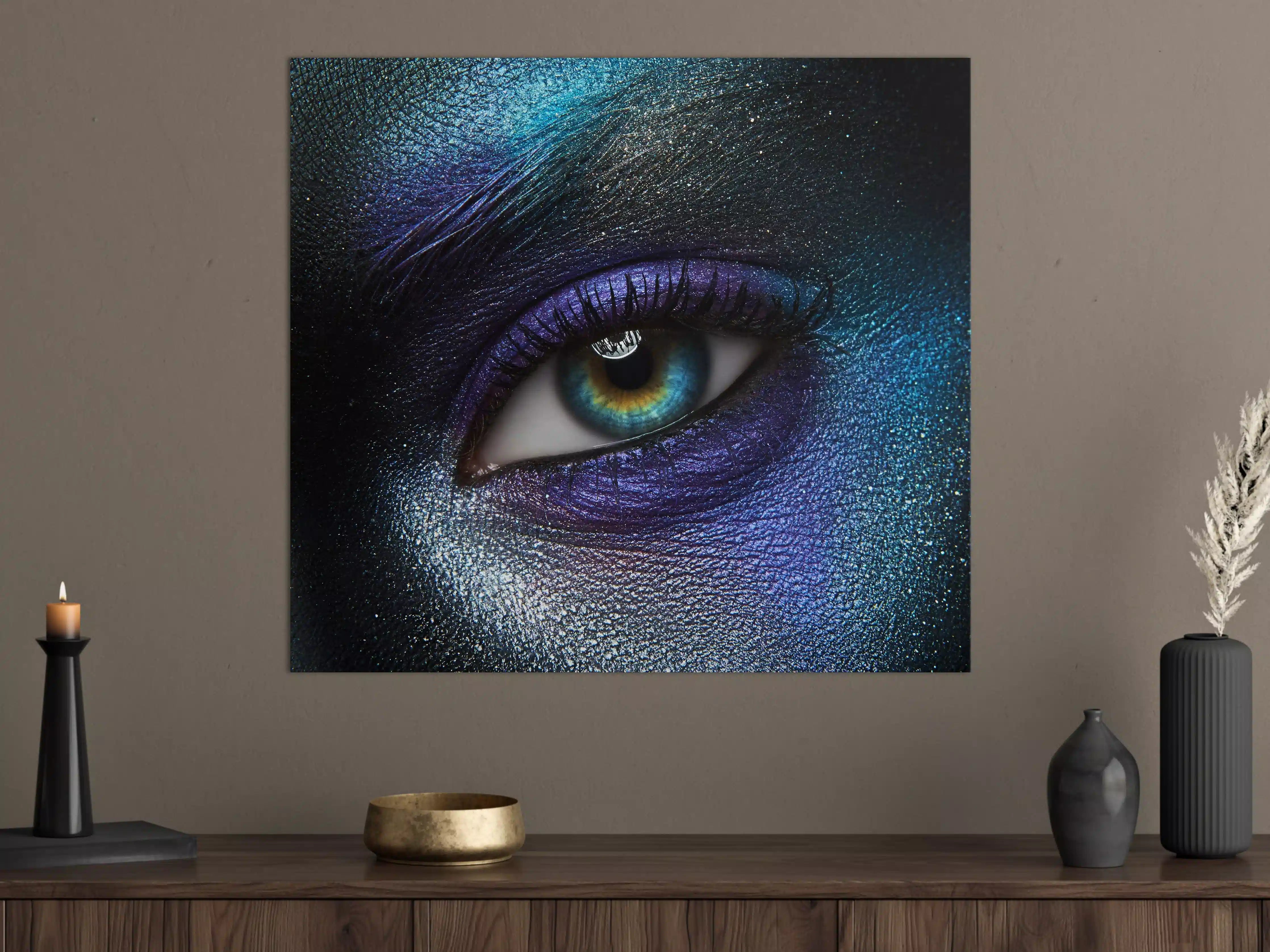 Große Wandbilder - Mitternachtsblaue Farbpalette mit Schimmer