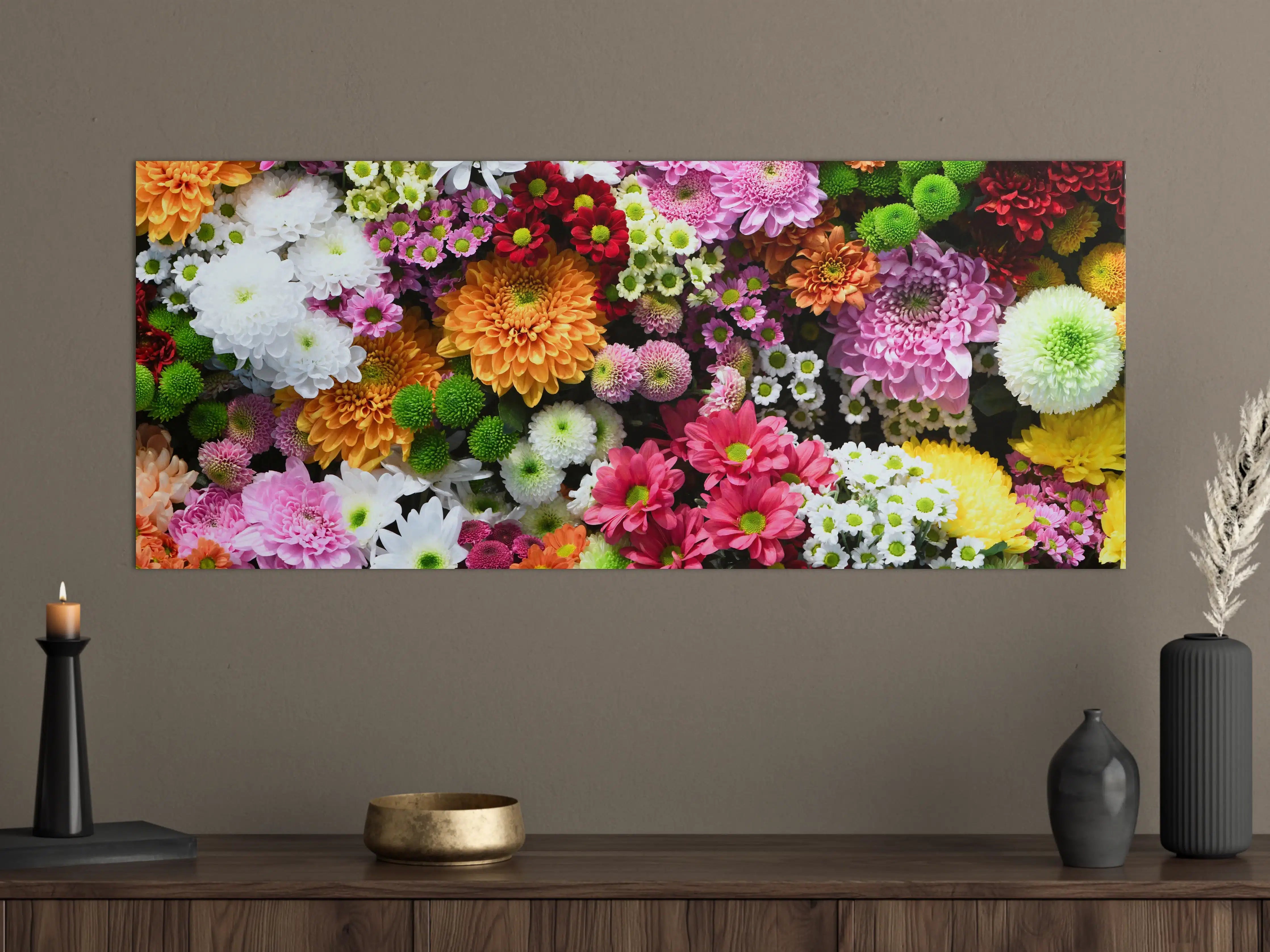Große Wandbilder - Mix aus bunten Frühlingsblumen