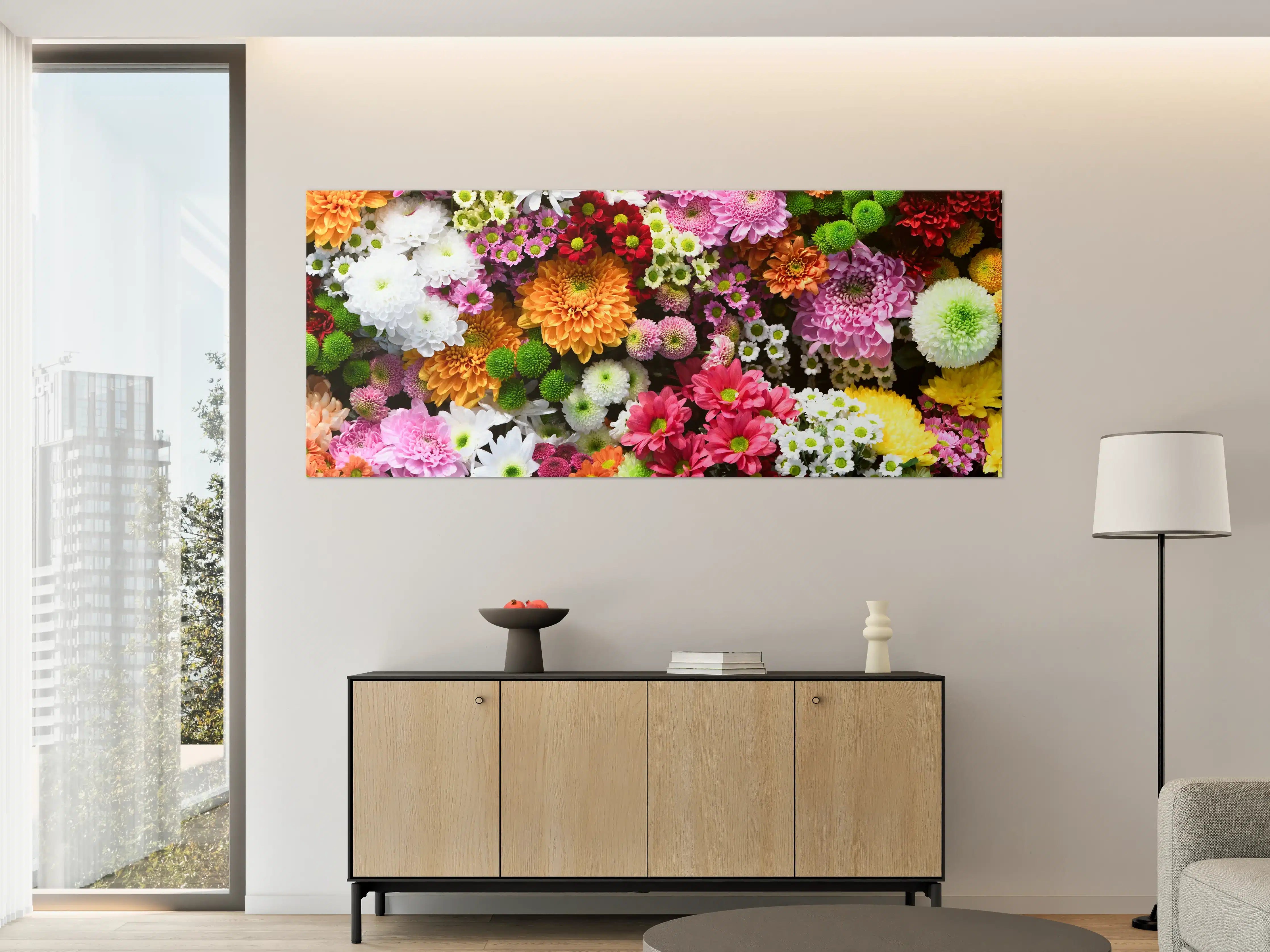 Große Wandbilder - Mix aus bunten Frühlingsblumen