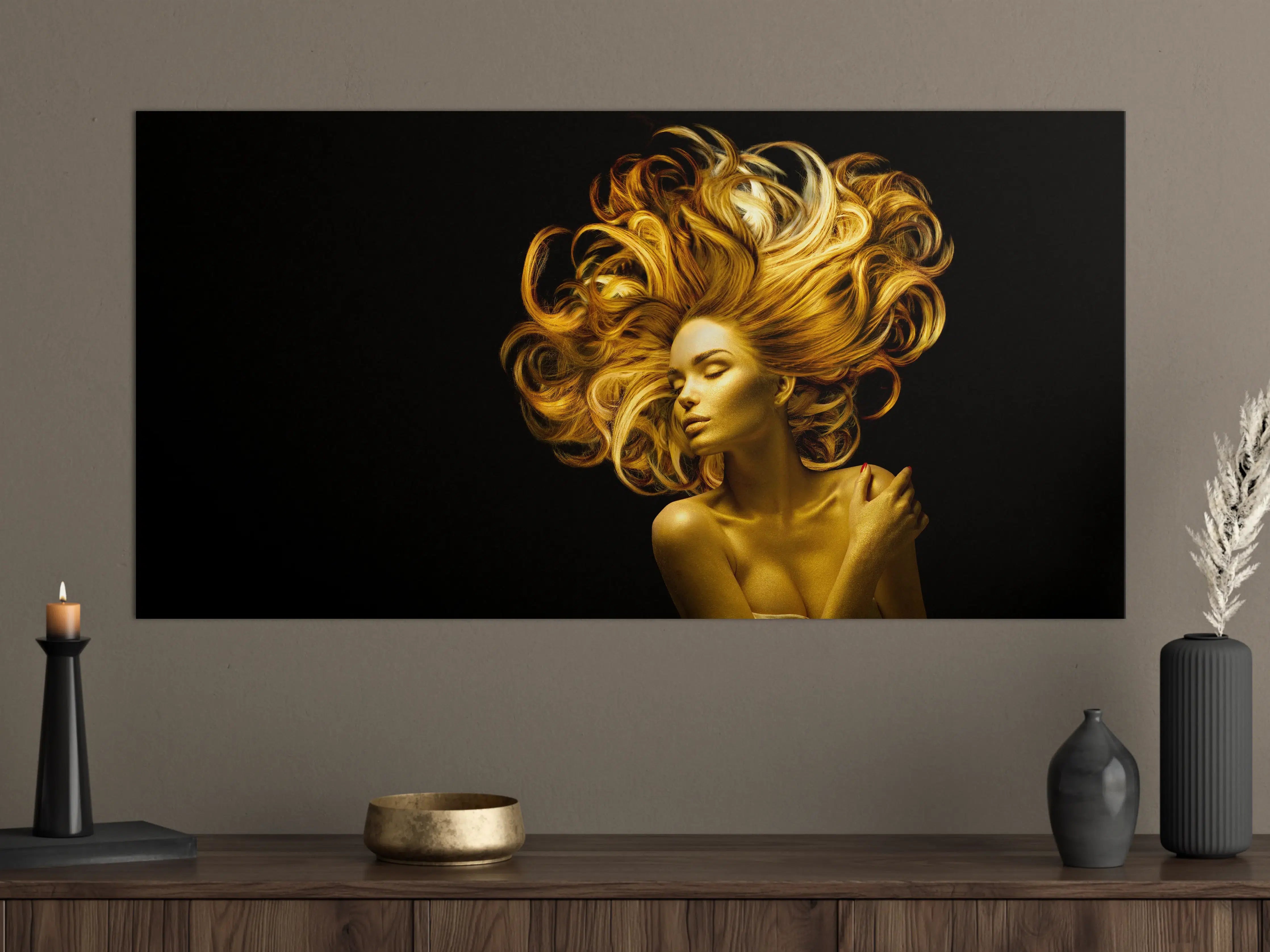 Große Wandbilder - Model in Gold