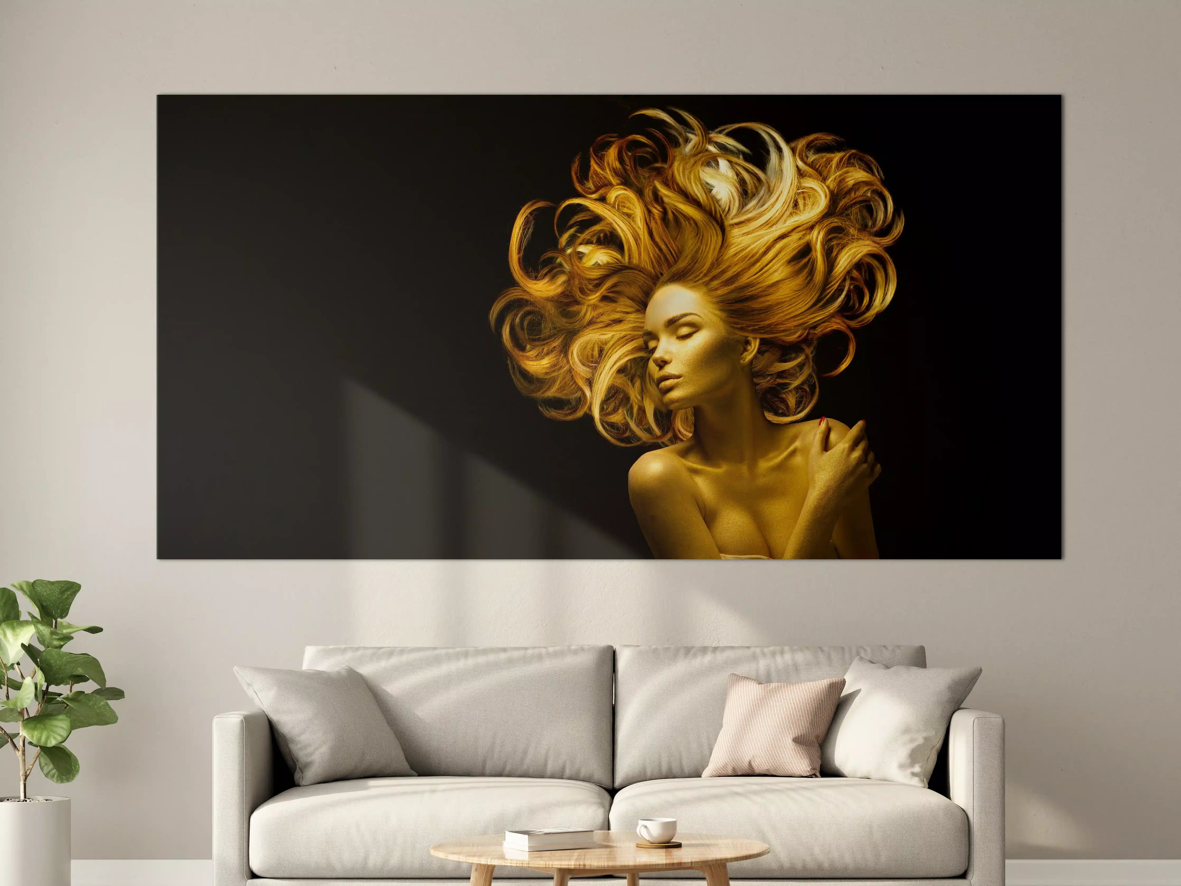 Große Wandbilder - Model in Gold