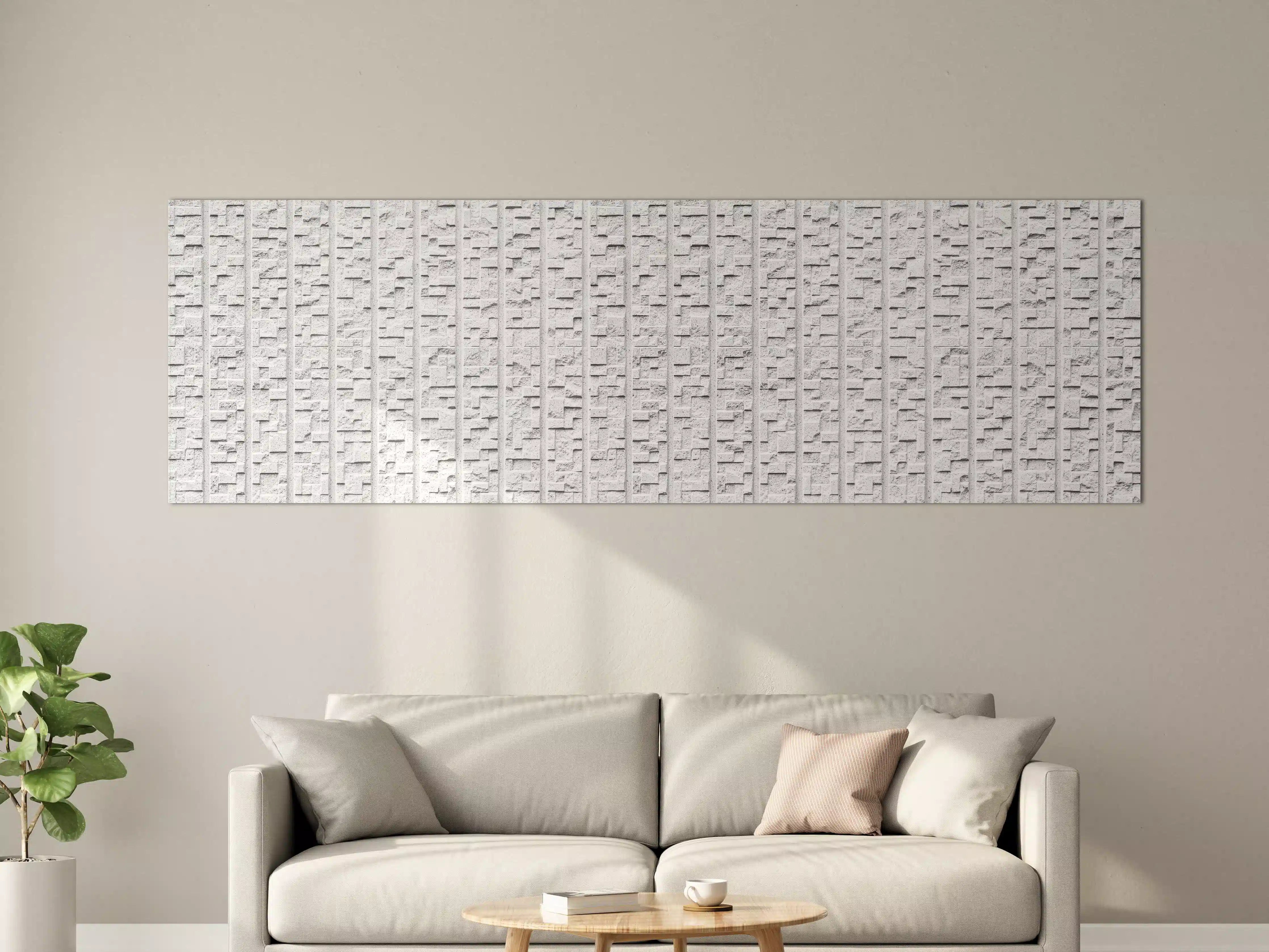 Große Wandbilder - Modern weiße Steinwand mit Muster