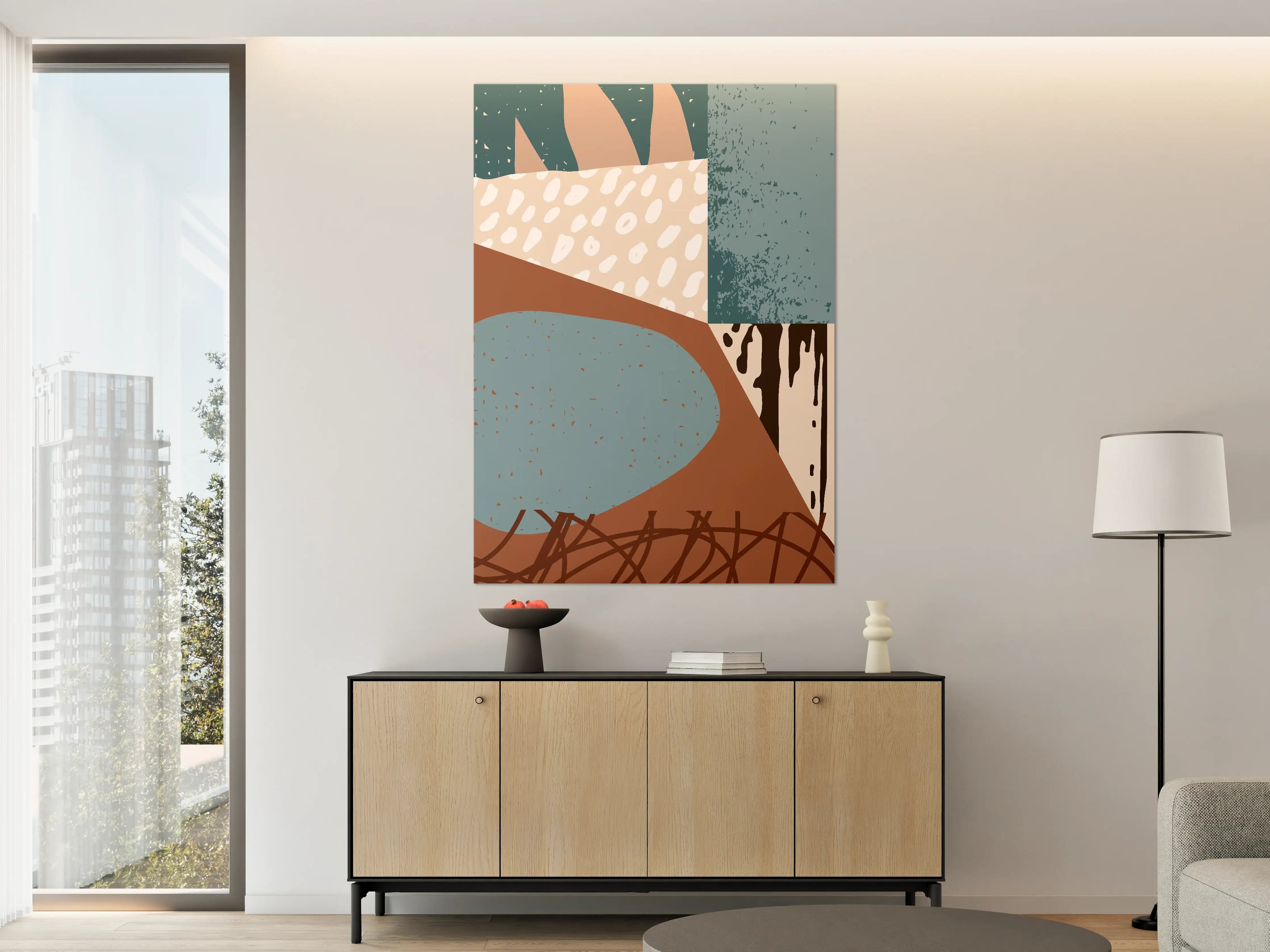 Große Wandbilder - Moderne Abstrakte Kunst in Erdtönen