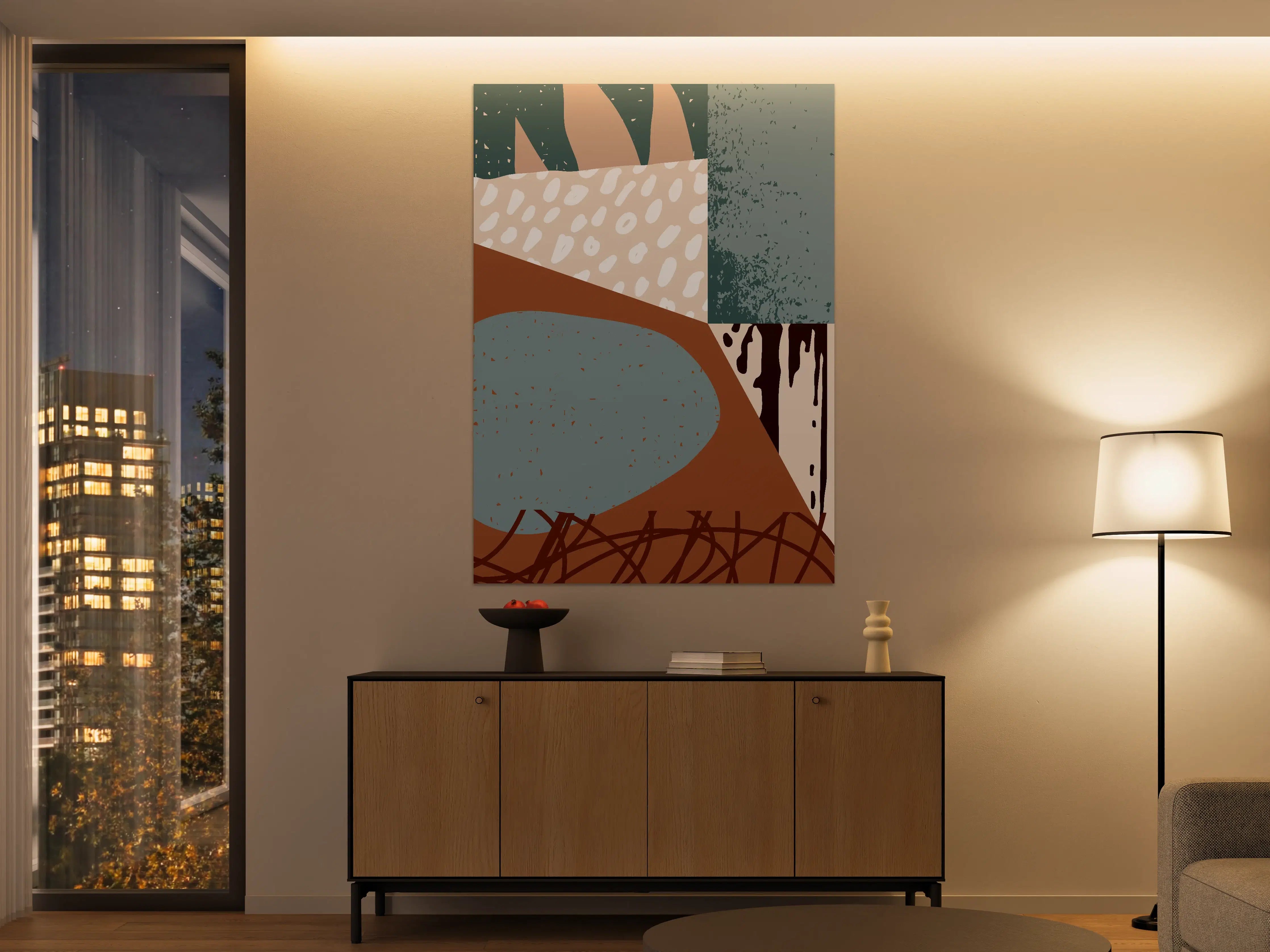 Große Wandbilder - Moderne Abstrakte Kunst in Erdtönen