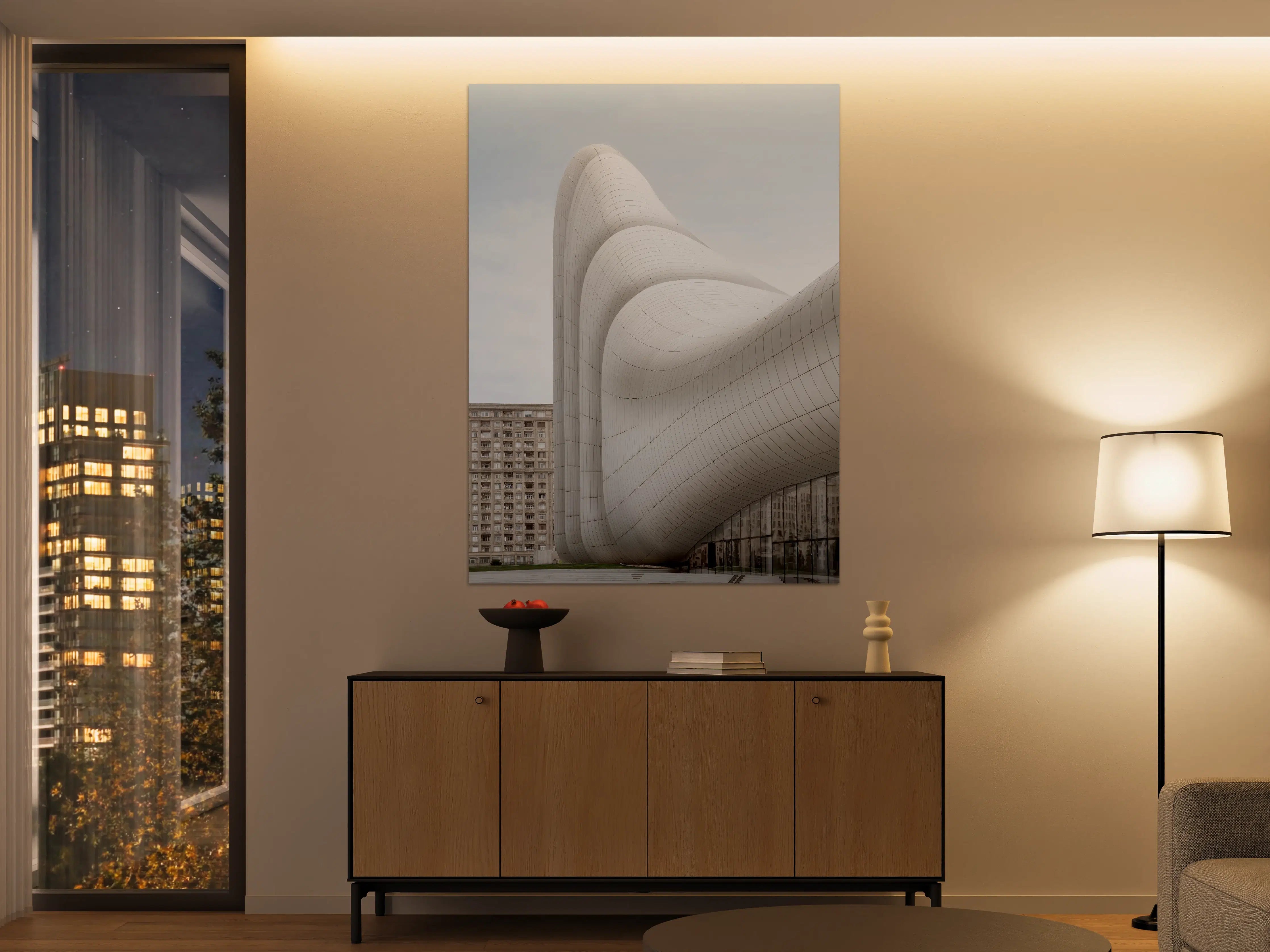 Große Wandbilder - Moderne Architektur mit fließenden Formen